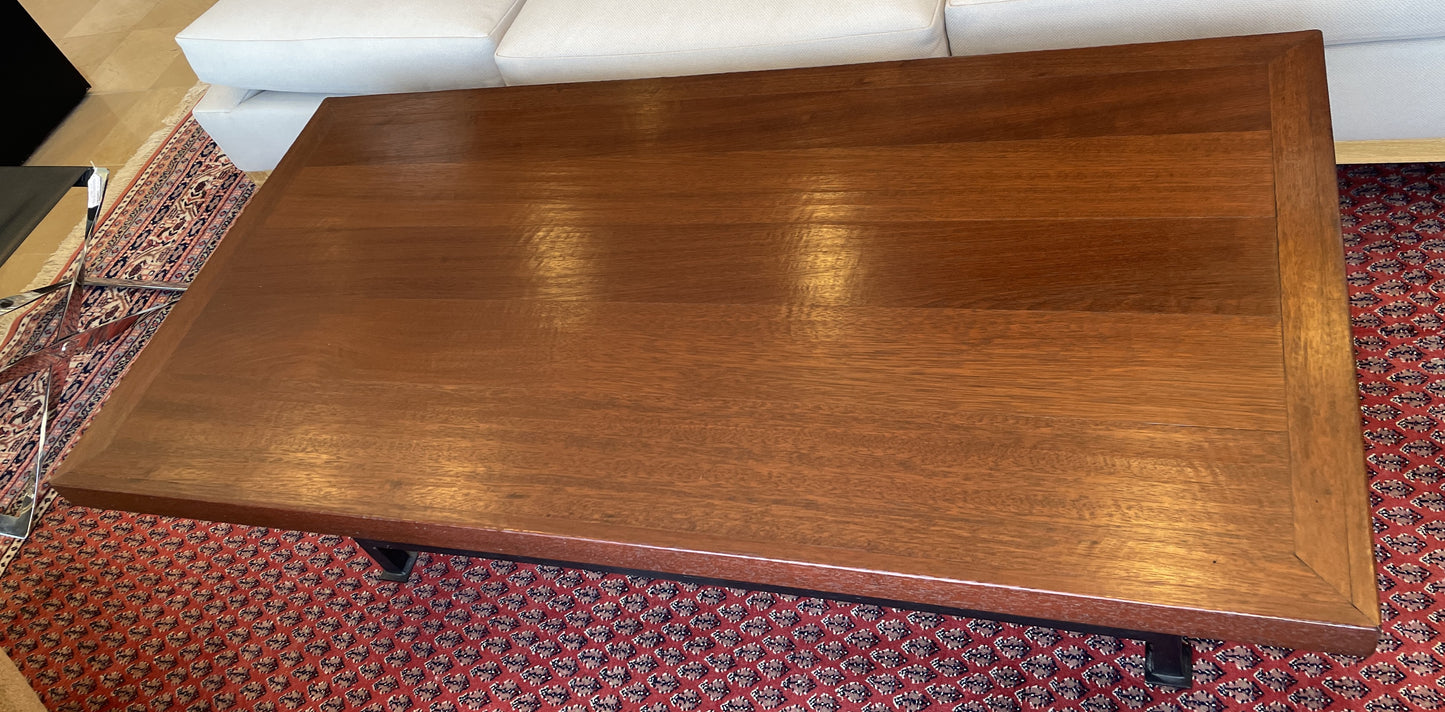 Iron and Plank Wood Coffee Table (01B031)