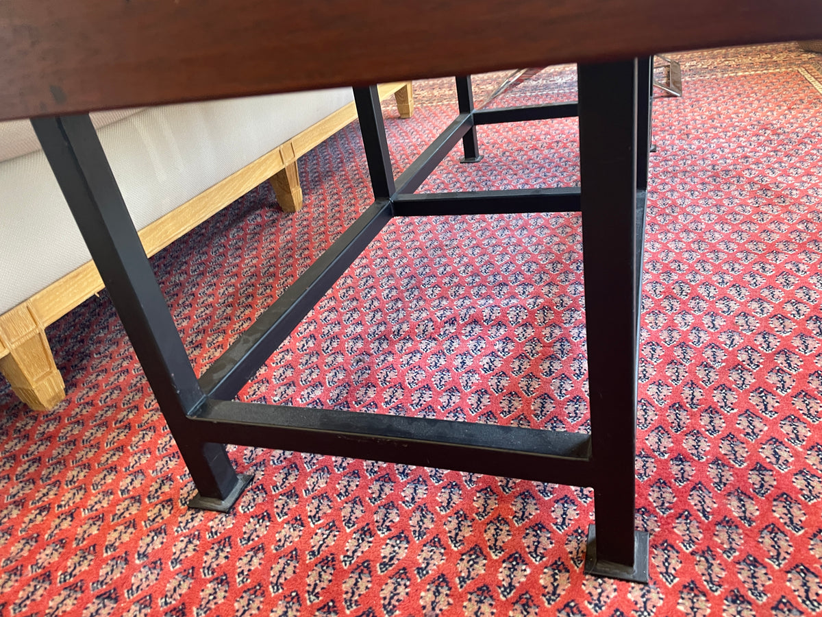 Iron and Plank Wood Coffee Table (01B031)