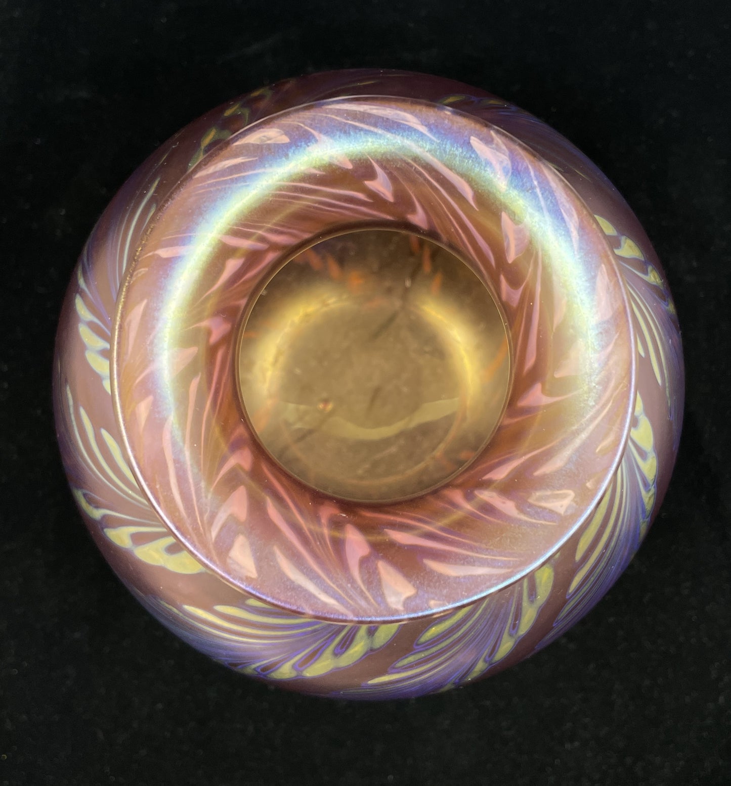 Stephen Correia Feather pull Hand Blown Vase in Rose (0I000D)
