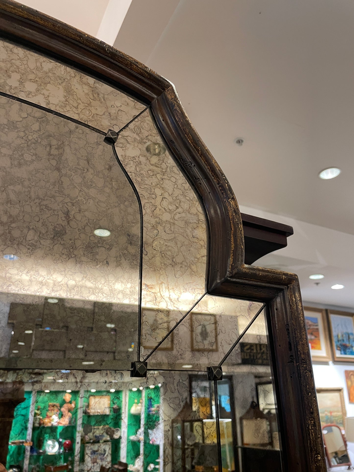 Black and Gold Floor Mirror, Regency Style (0JL04A)