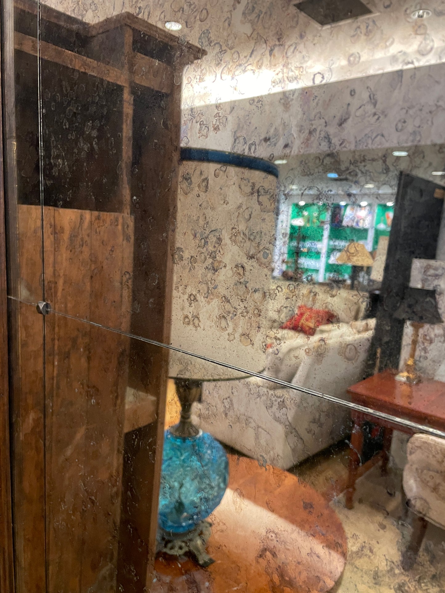 Black and Gold Floor Mirror, Regency Style (0JL04A)