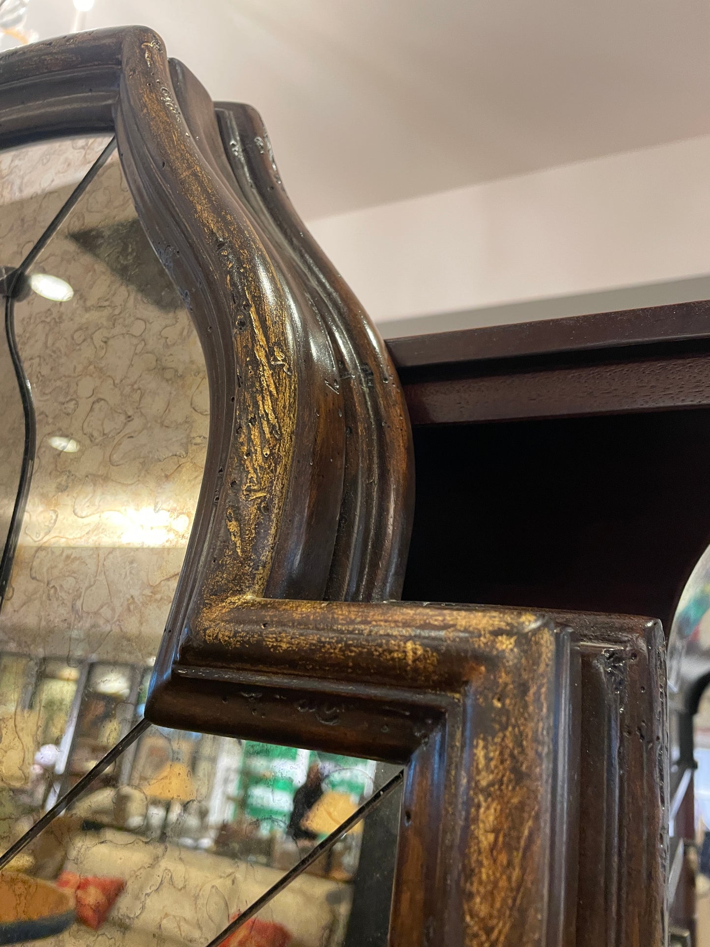 Black and Gold Floor Mirror, Regency Style (0JL04A)