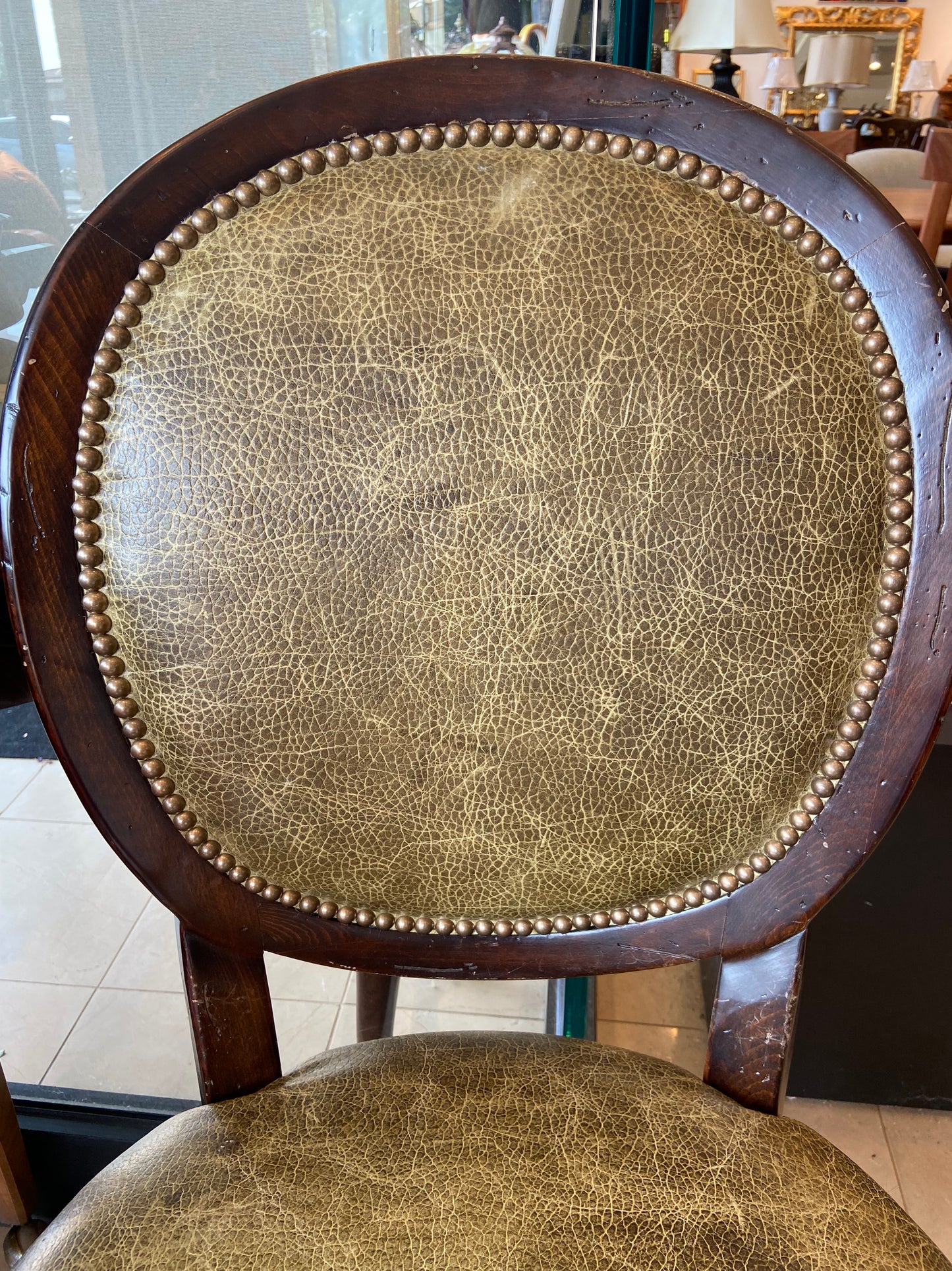 Leather Oval Back Chair (25166)