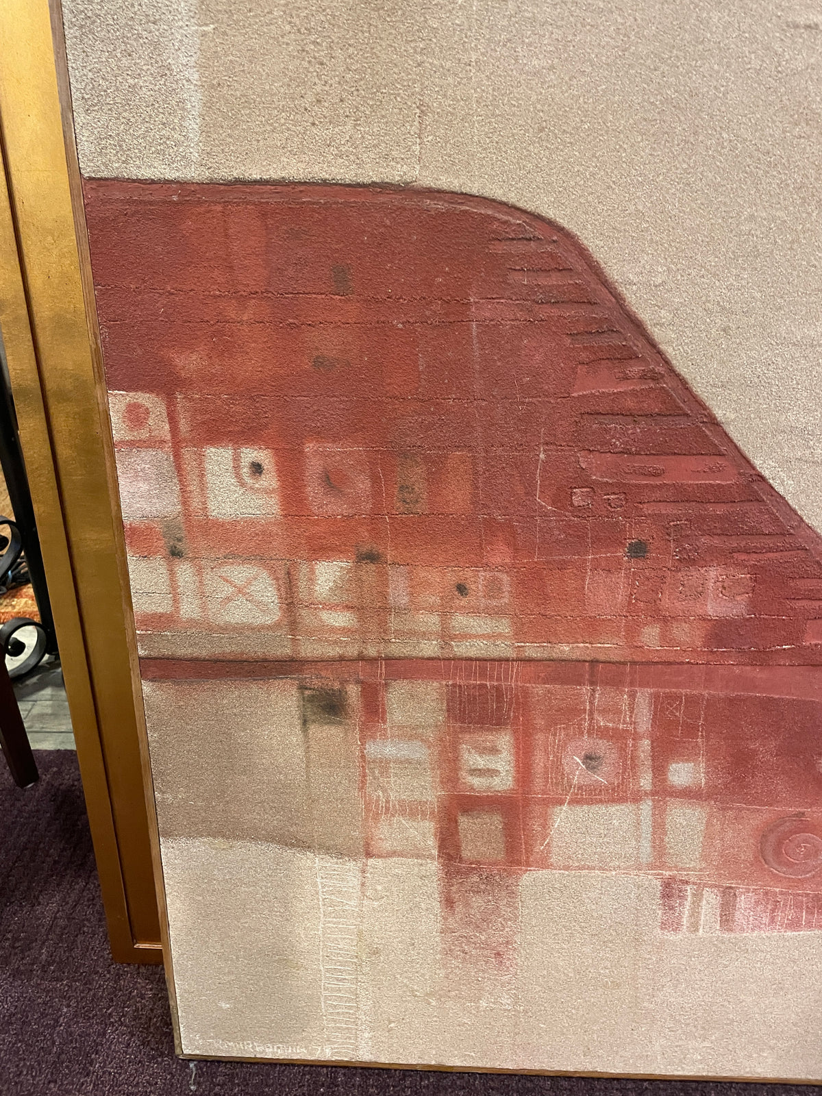 R. Marroquin Neo Expressionist Abstract on Canvas, laid on board (0PD001)