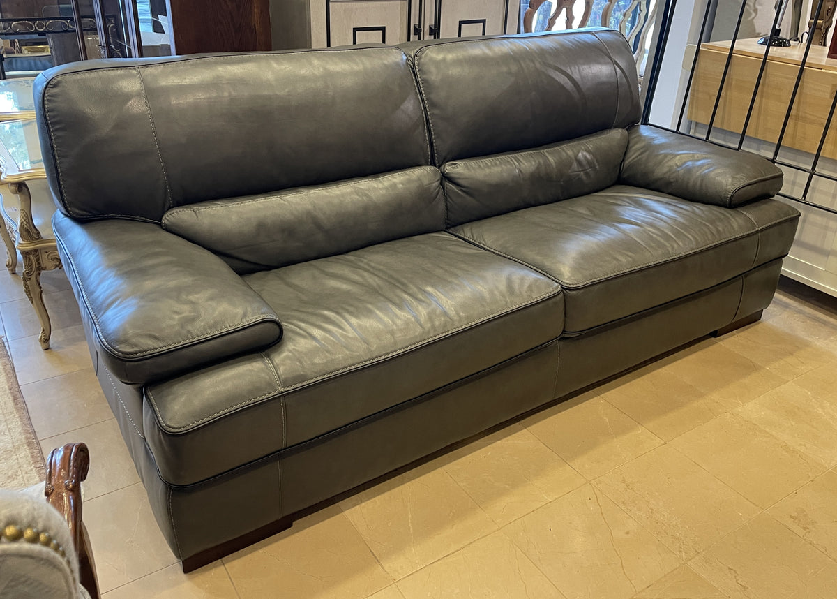 Trayton Gray Leather Sofa (0PC001)