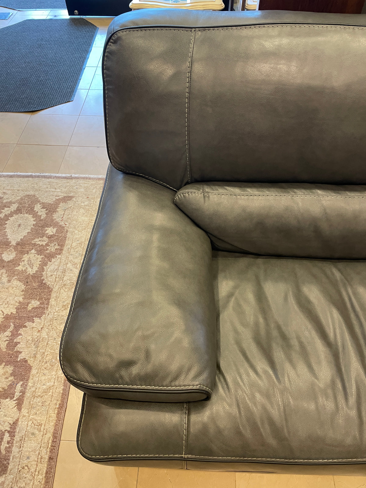 Trayton Gray Leather Sofa (0PC001)