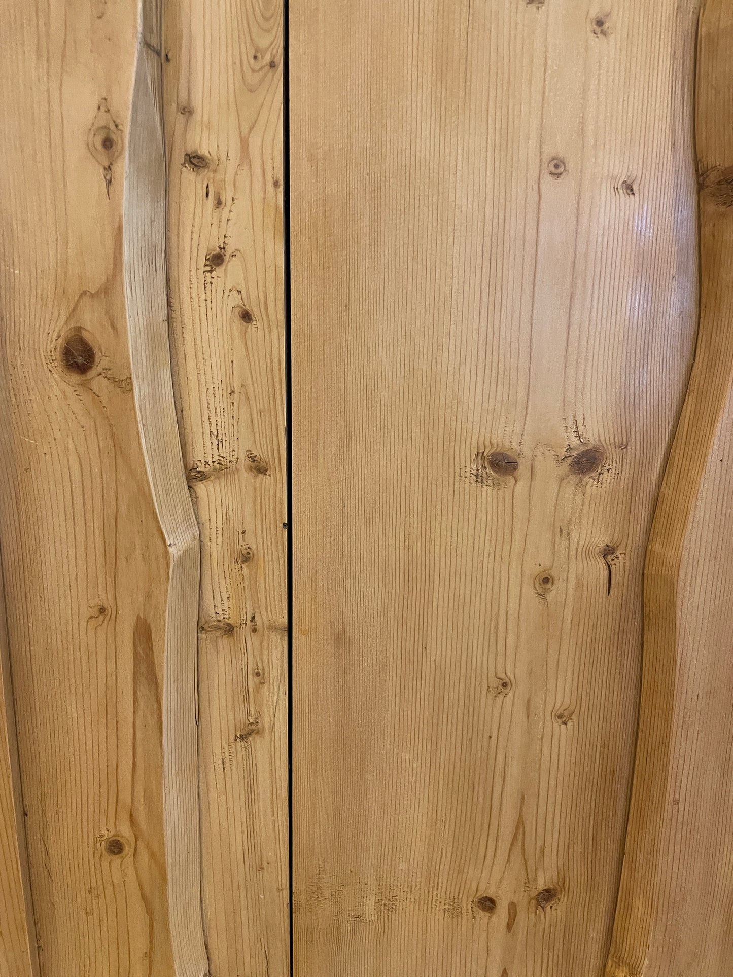 Antique Pine Armoire with Bar and Shelves (0PA004)