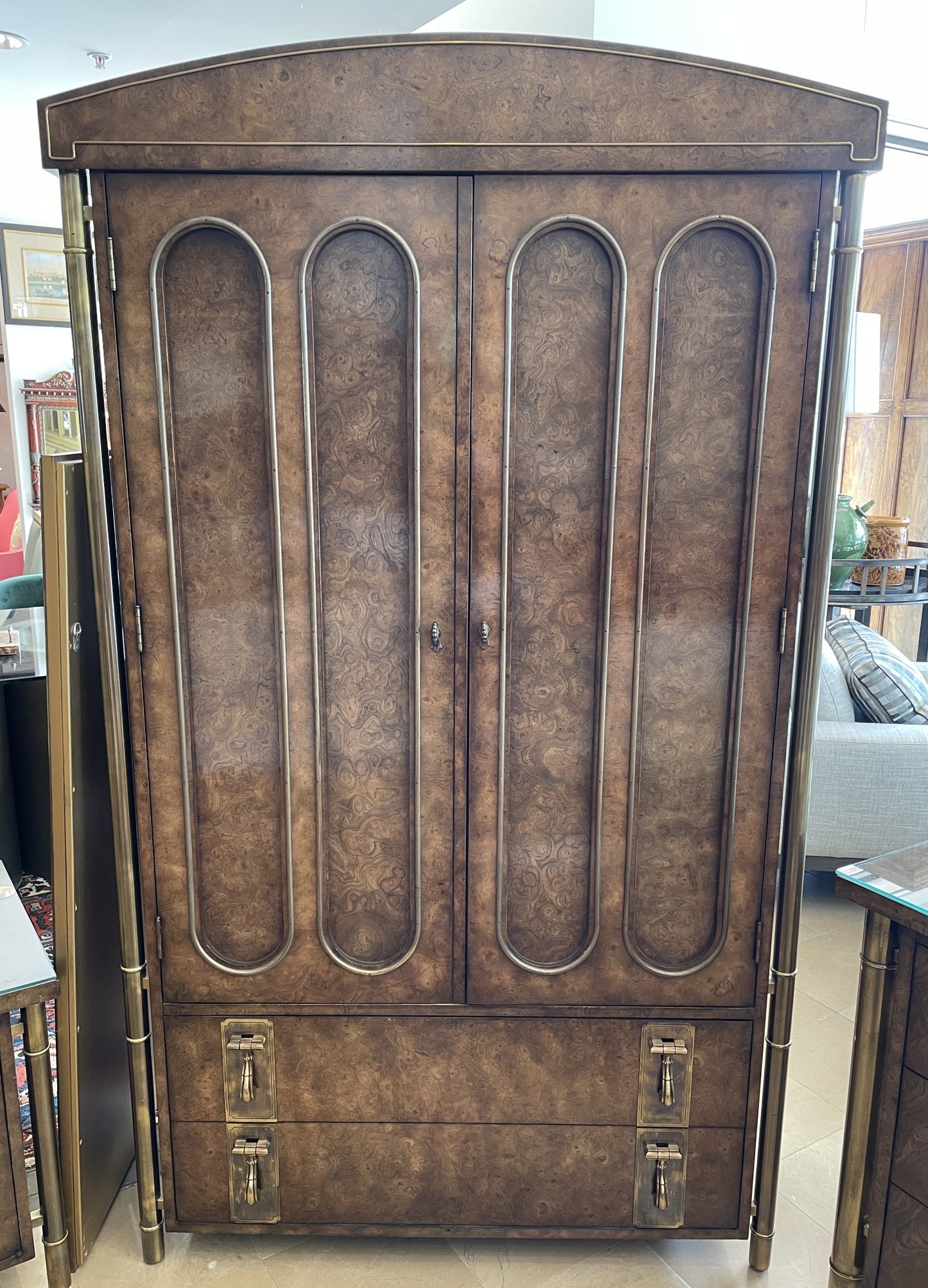 Mastercraft by William Doezema Carpathian Elm Hollywood Regency Armoire (0LL003)