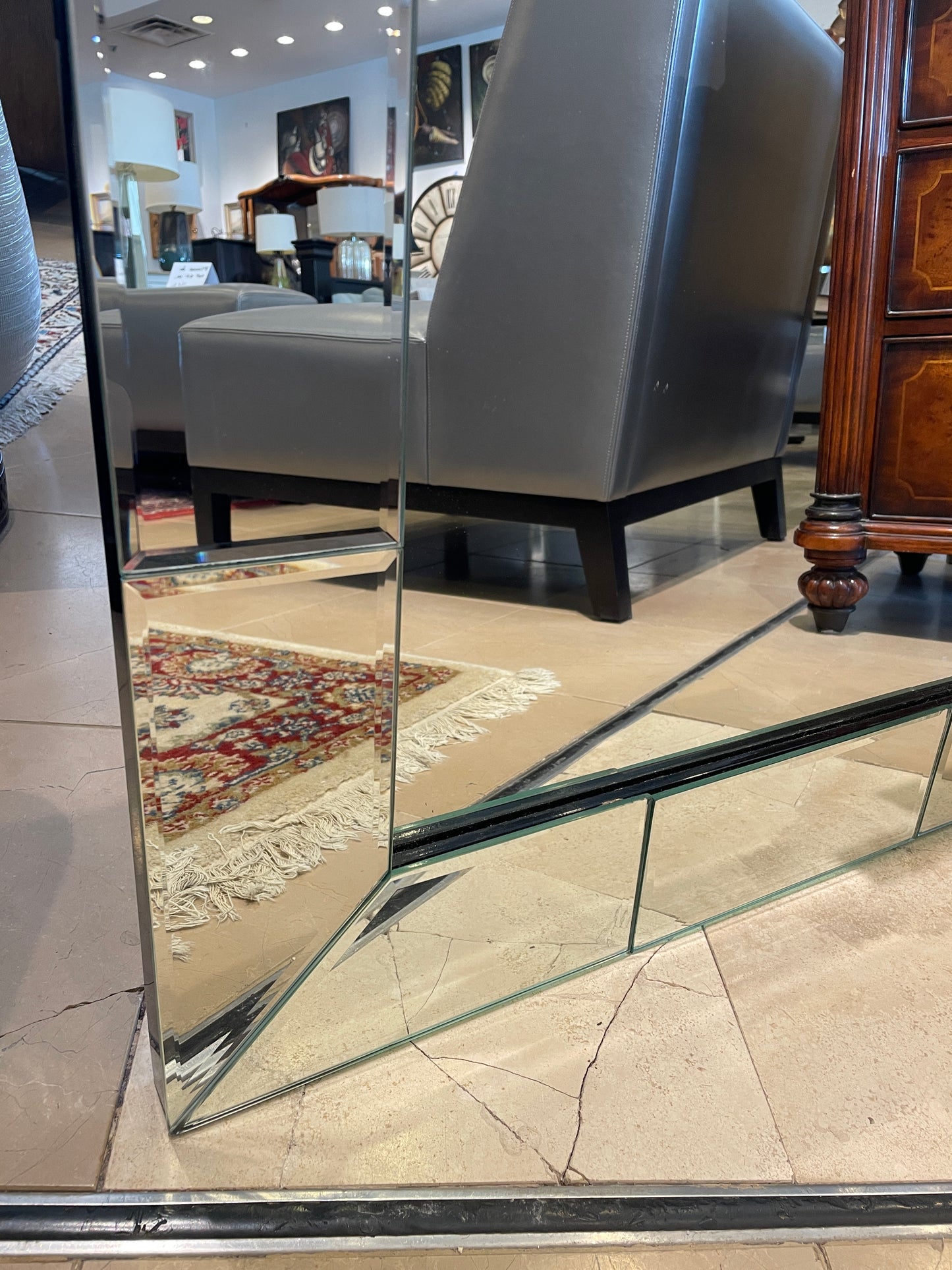 Art Deco/Post Modern Dome Topped Mirror attr: Karl Springer, 1980s (0LK001)