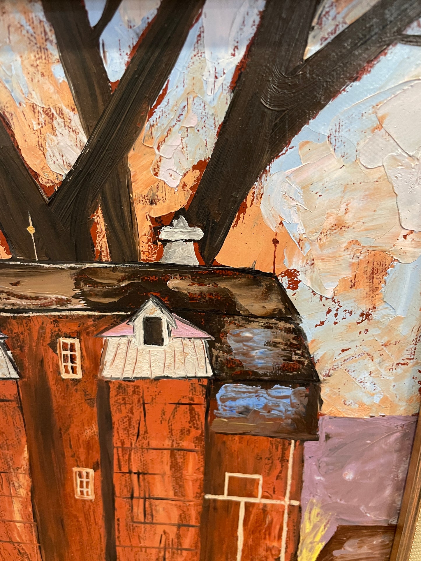 Nancy Zgonena Barn Oil Painting (0LN00H)