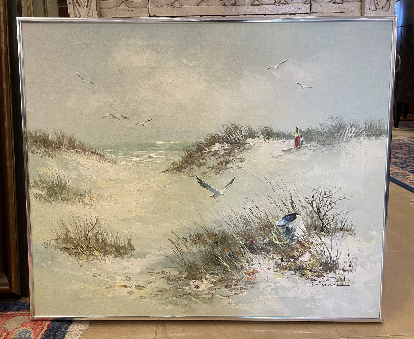 Edward Runci Seascape/Beach Scene Oil on Canvas (0LN00G)