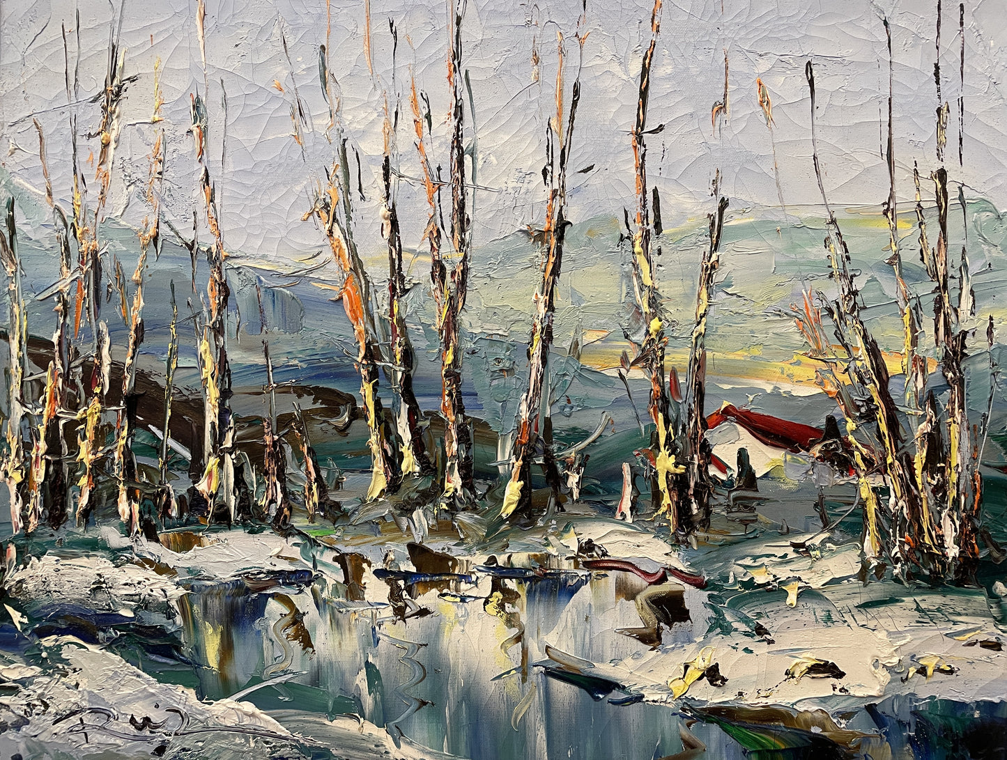 Manuel Munoz Ruiz Birch Trees Acrylic on Canvas (0LN00J)