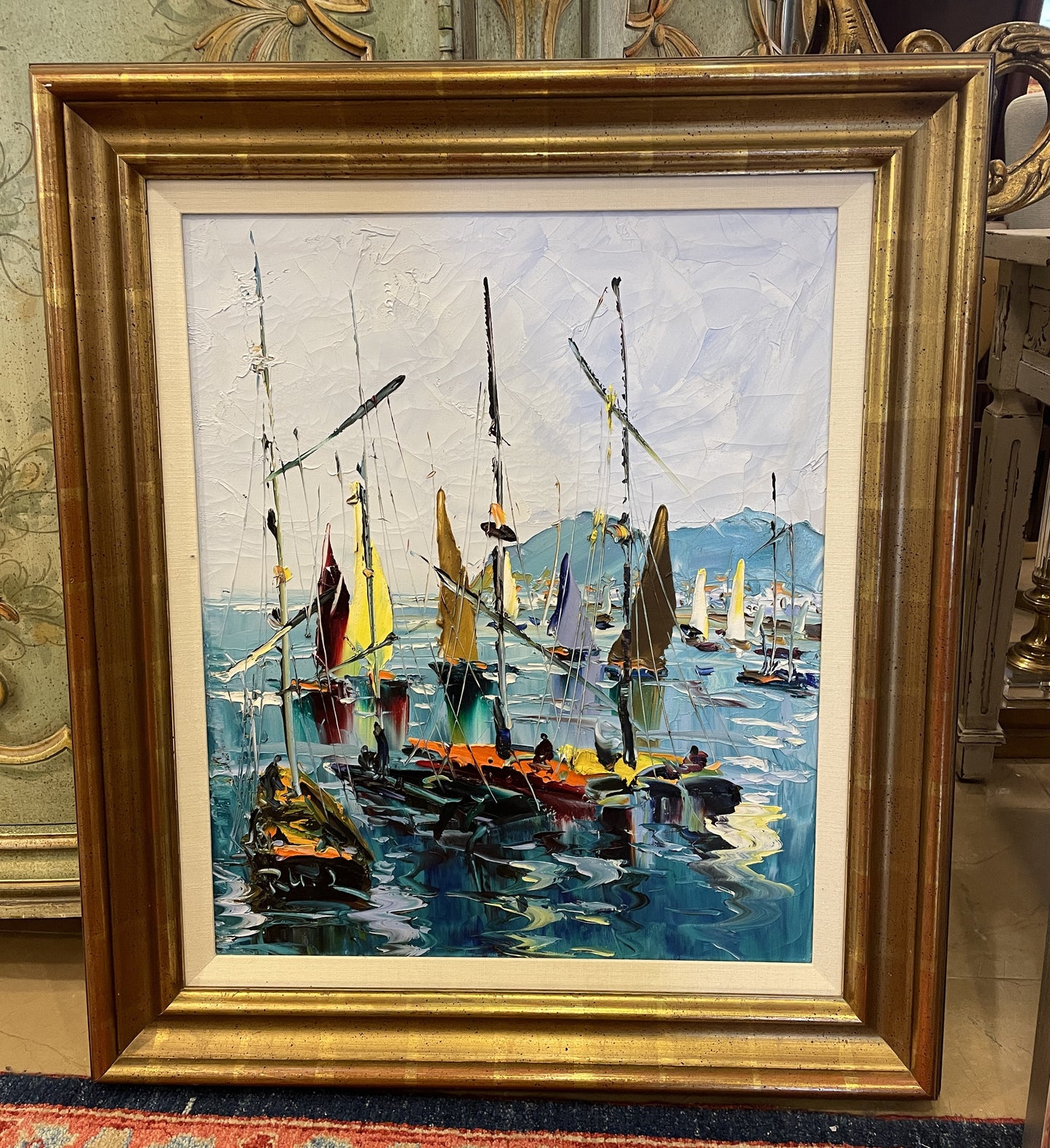 Manuel Munoz Ruiz Sailboats Acrylic on Canvas (0LN00I)