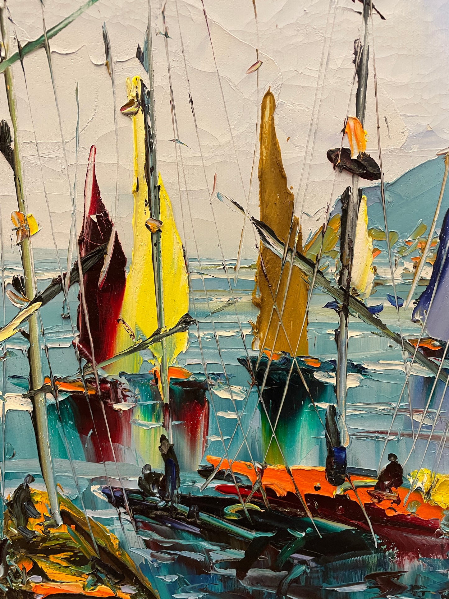Manuel Munoz Ruiz Sailboats Acrylic on Canvas (0LN00I)