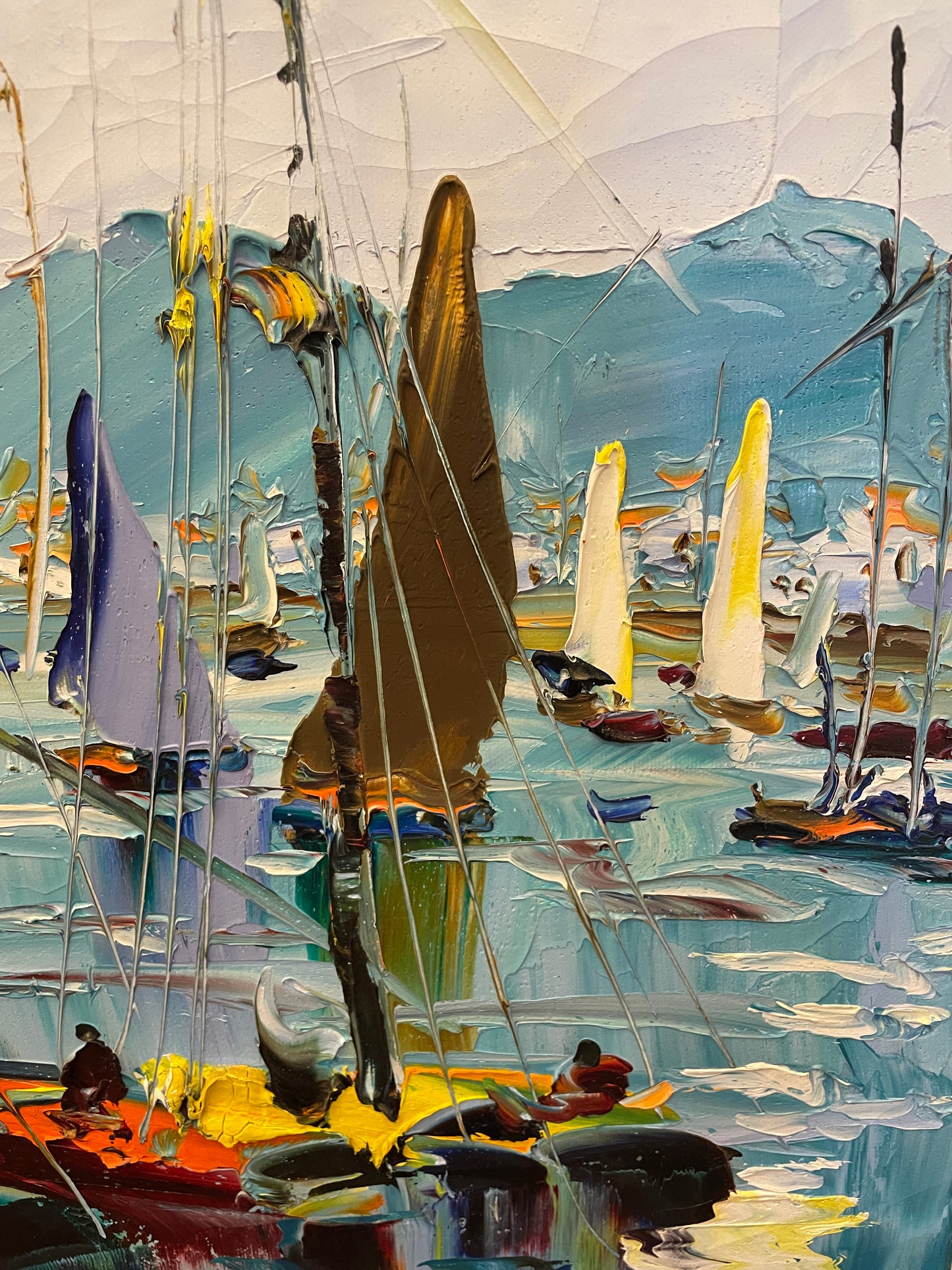 Manuel Munoz Ruiz Sailboats Acrylic on Canvas (0LN00I)