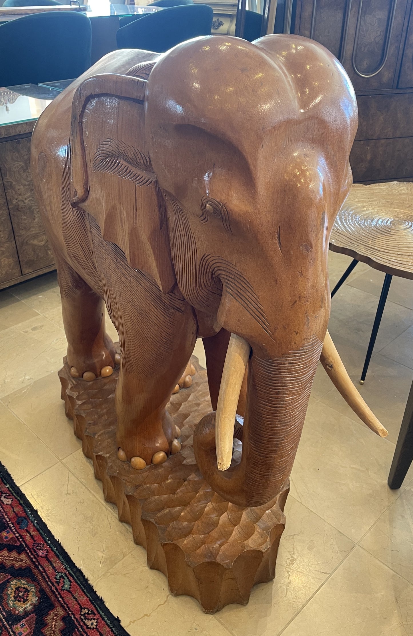 Monumental Carved Elephant Sculpture, AS IS (0LN001)