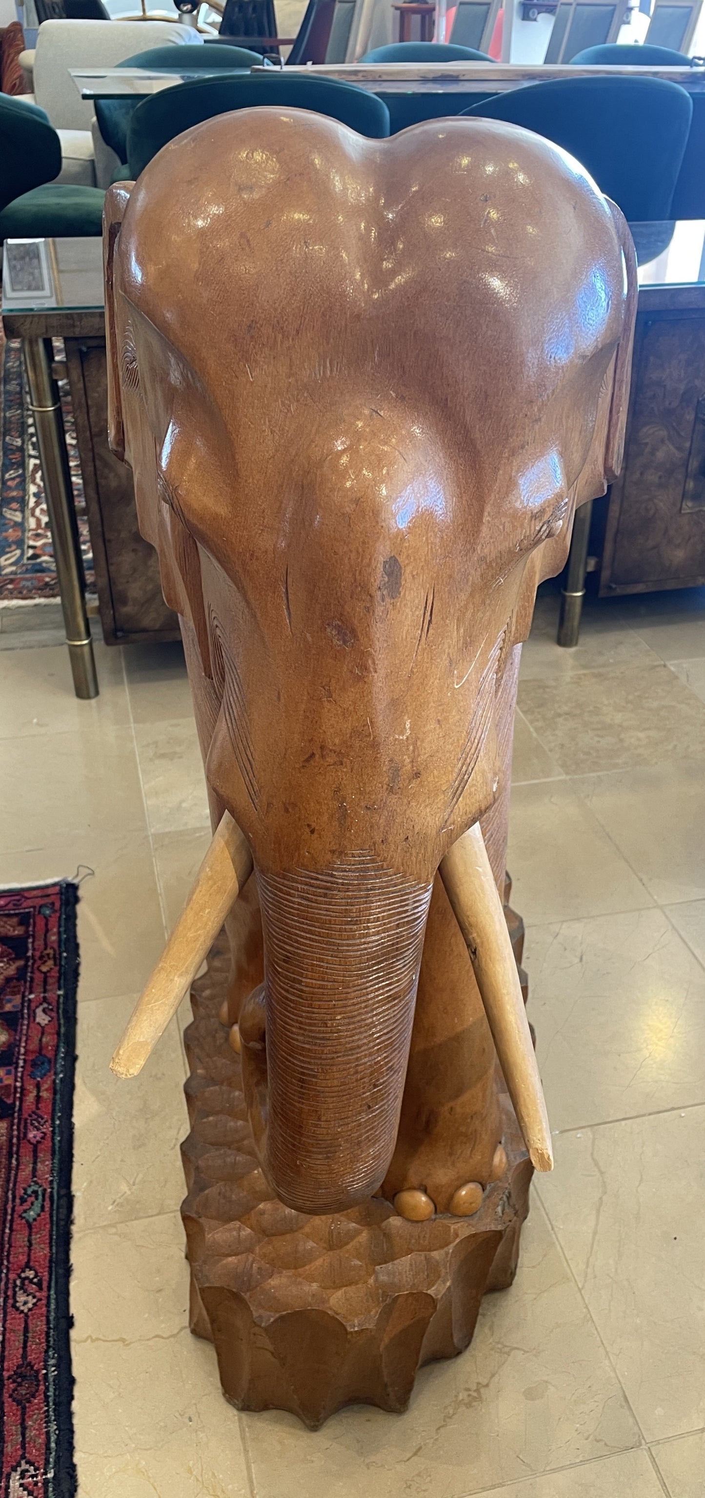 Monumental Carved Elephant Sculpture, AS IS (0LN001)