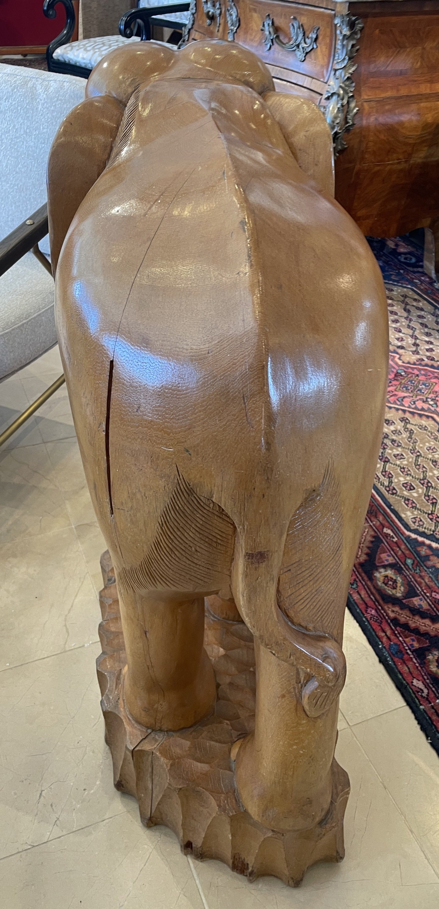 Monumental Carved Elephant Sculpture, AS IS (0LN001)