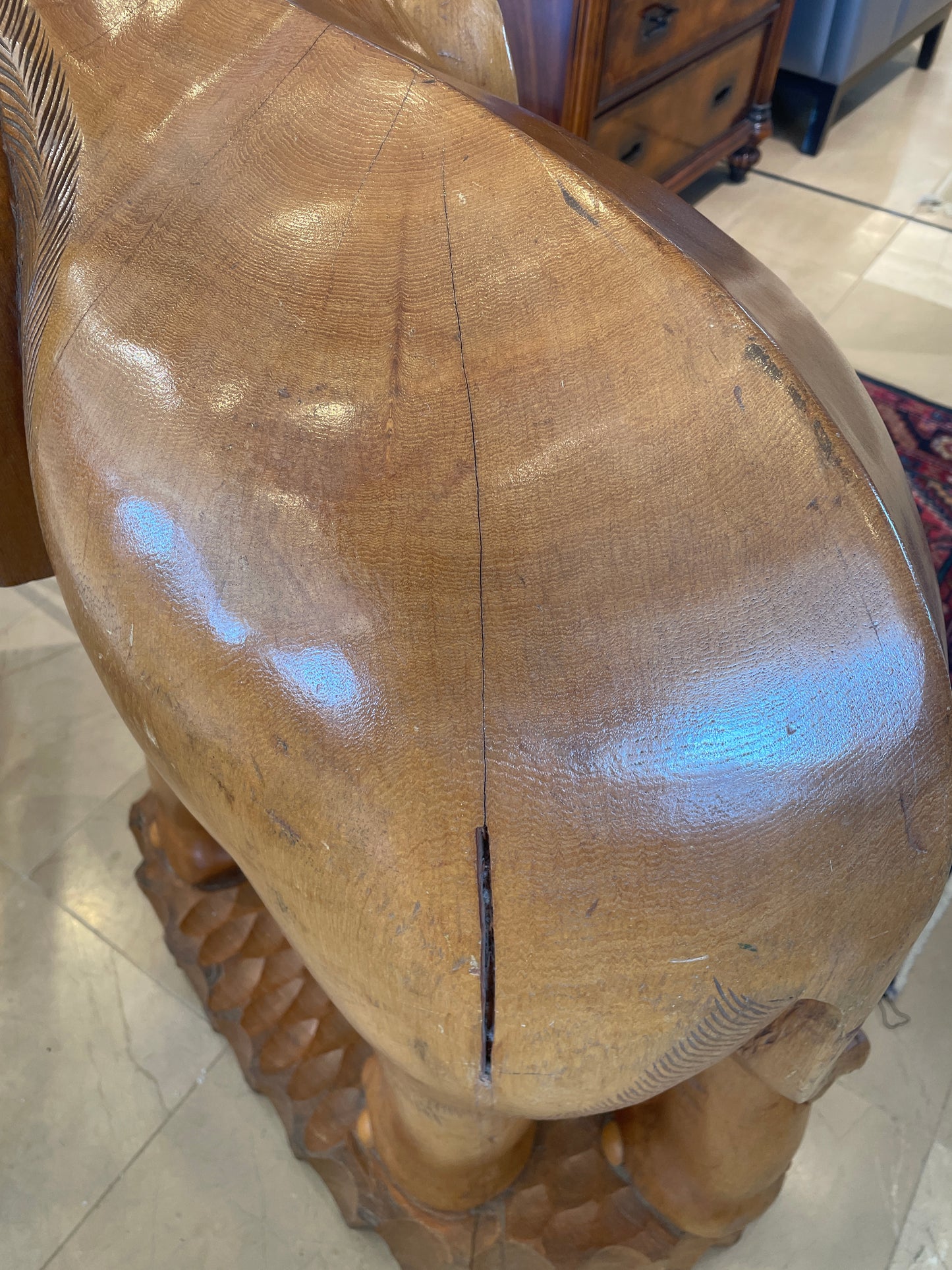 Monumental Carved Elephant Sculpture, AS IS (0LN001)