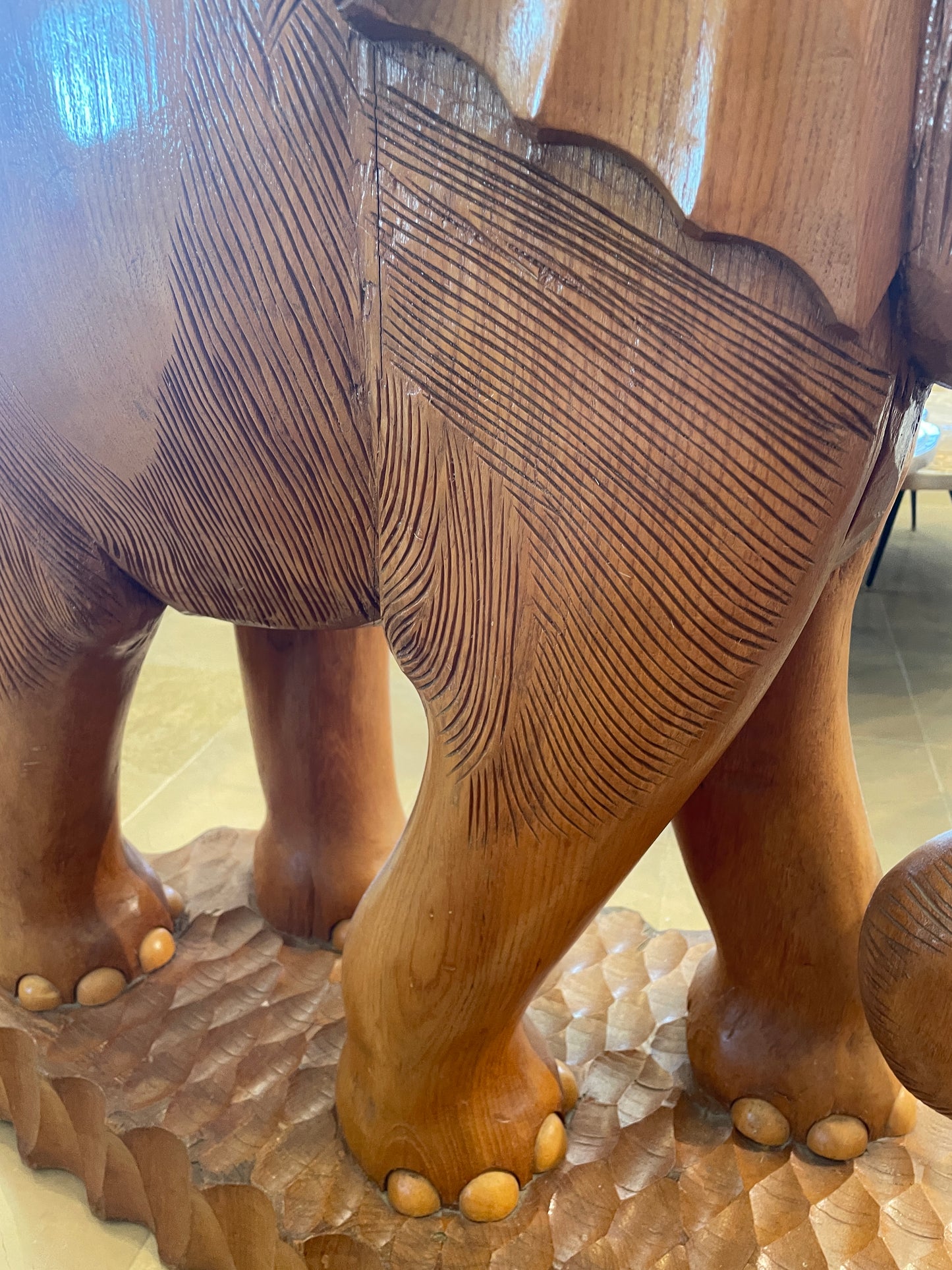 Monumental Carved Elephant Sculpture, AS IS (0LN001)