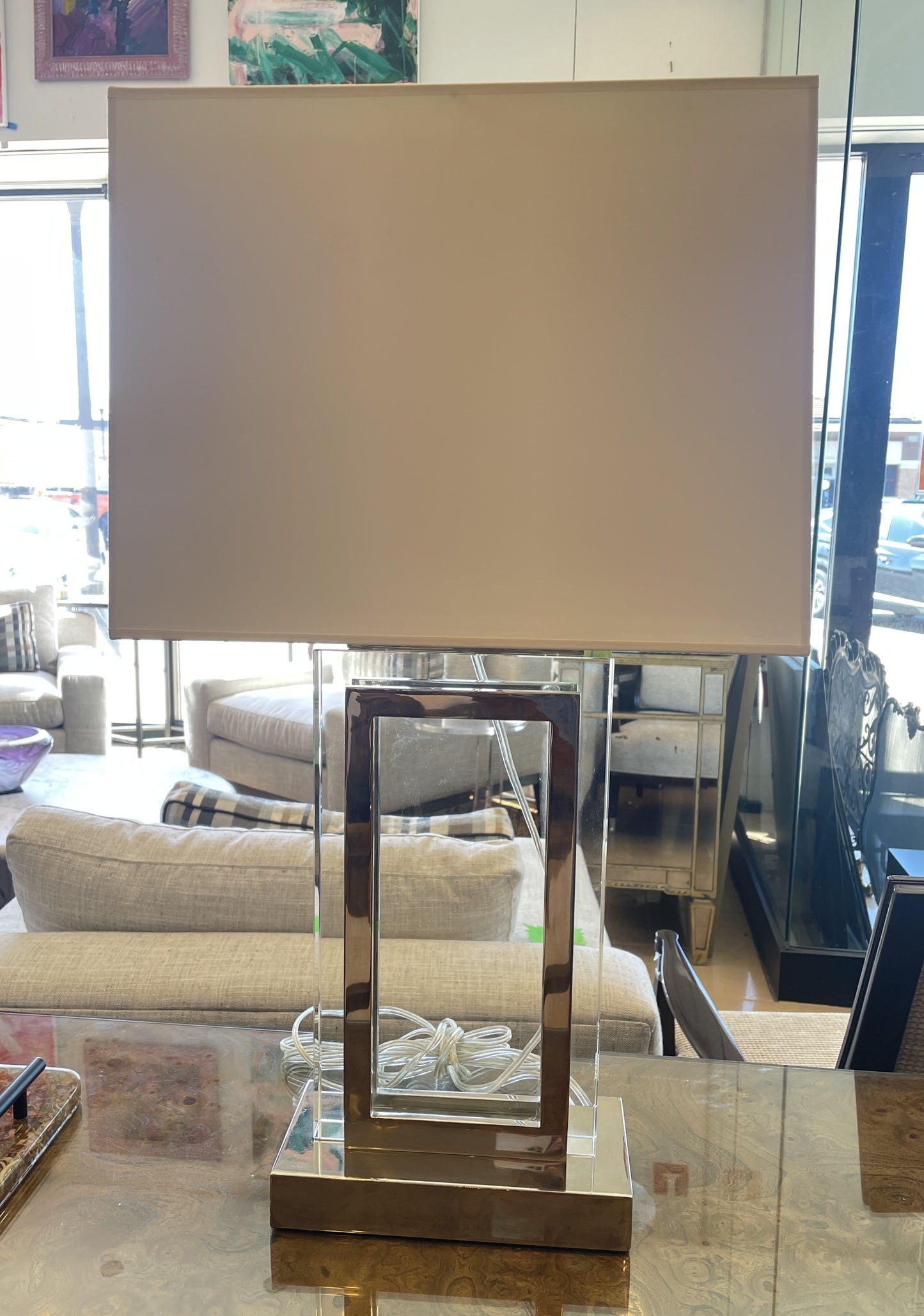 Eichholtz "Arlington" Crystal and Chrome Lamps, a pair (0LN003)