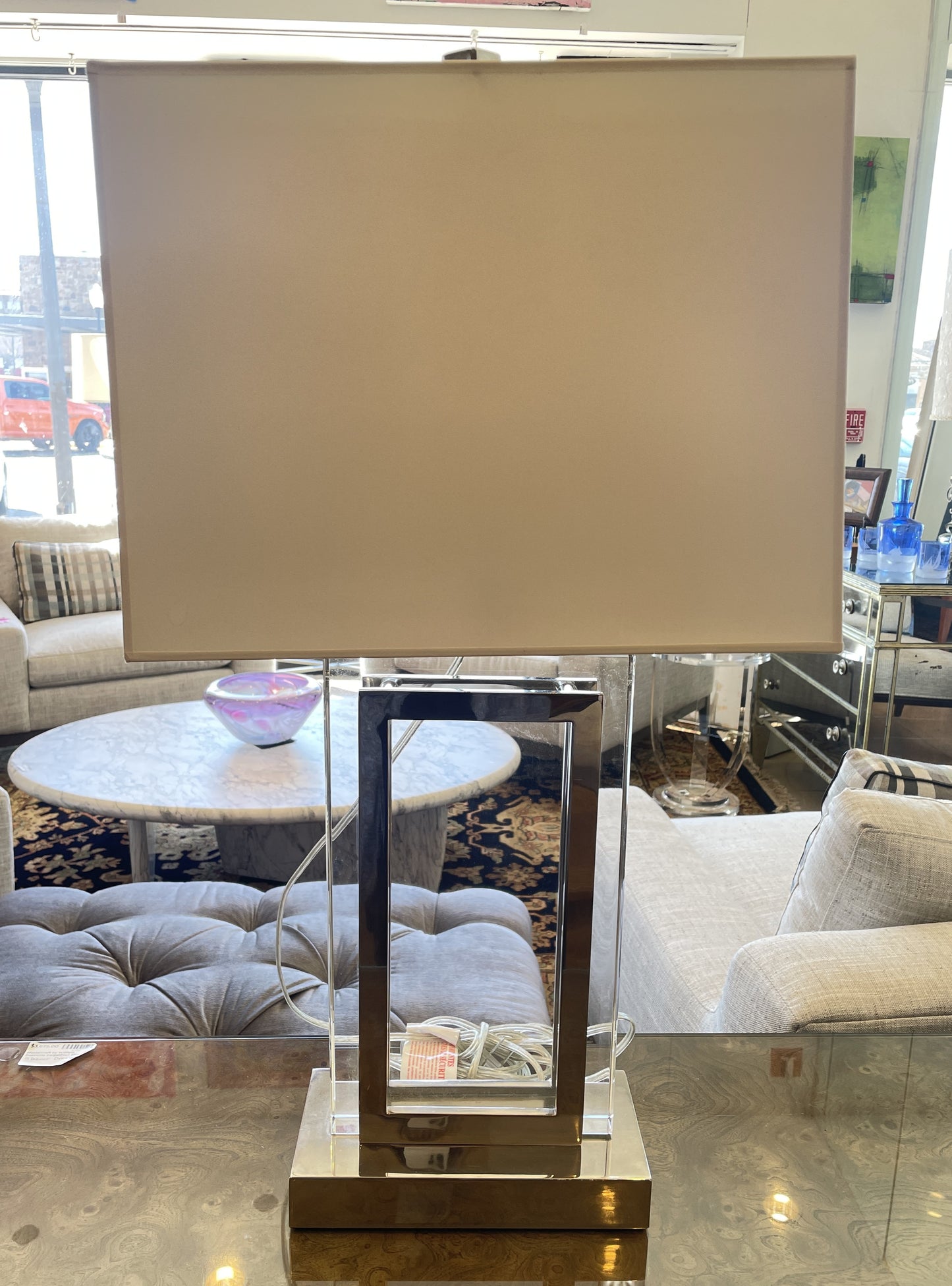 Eichholtz "Arlington" Crystal and Chrome Lamps, a pair (0LN003)