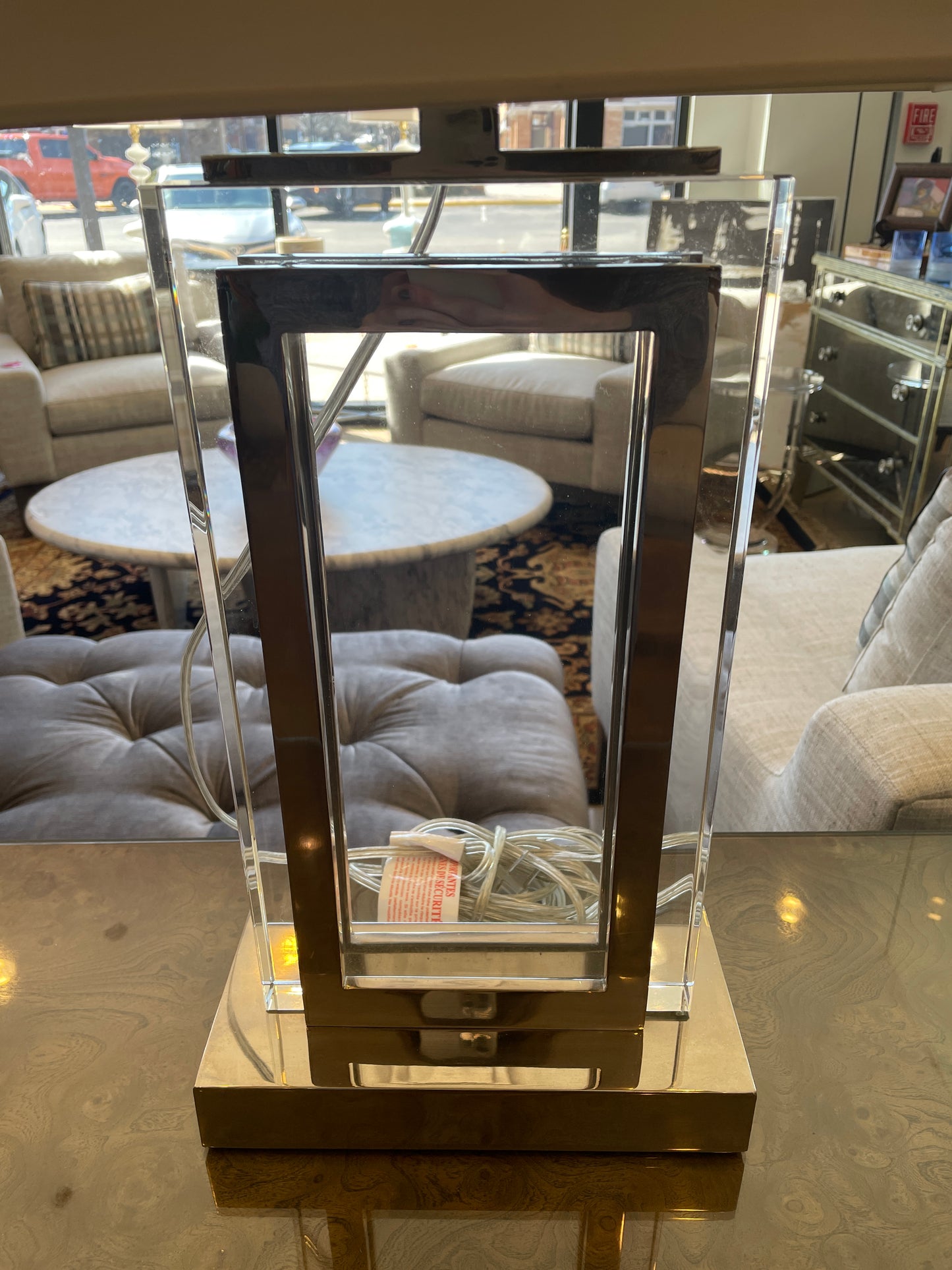 Eichholtz "Arlington" Crystal and Chrome Lamps, a pair (0LN003)