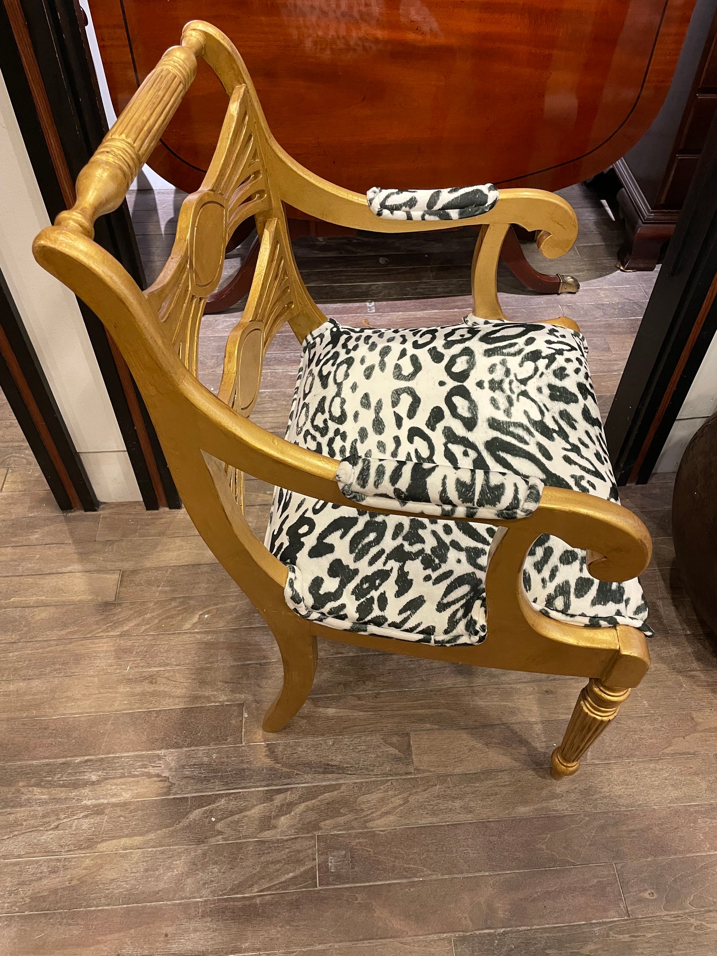 Gold and Leopard Print Chair, Custom