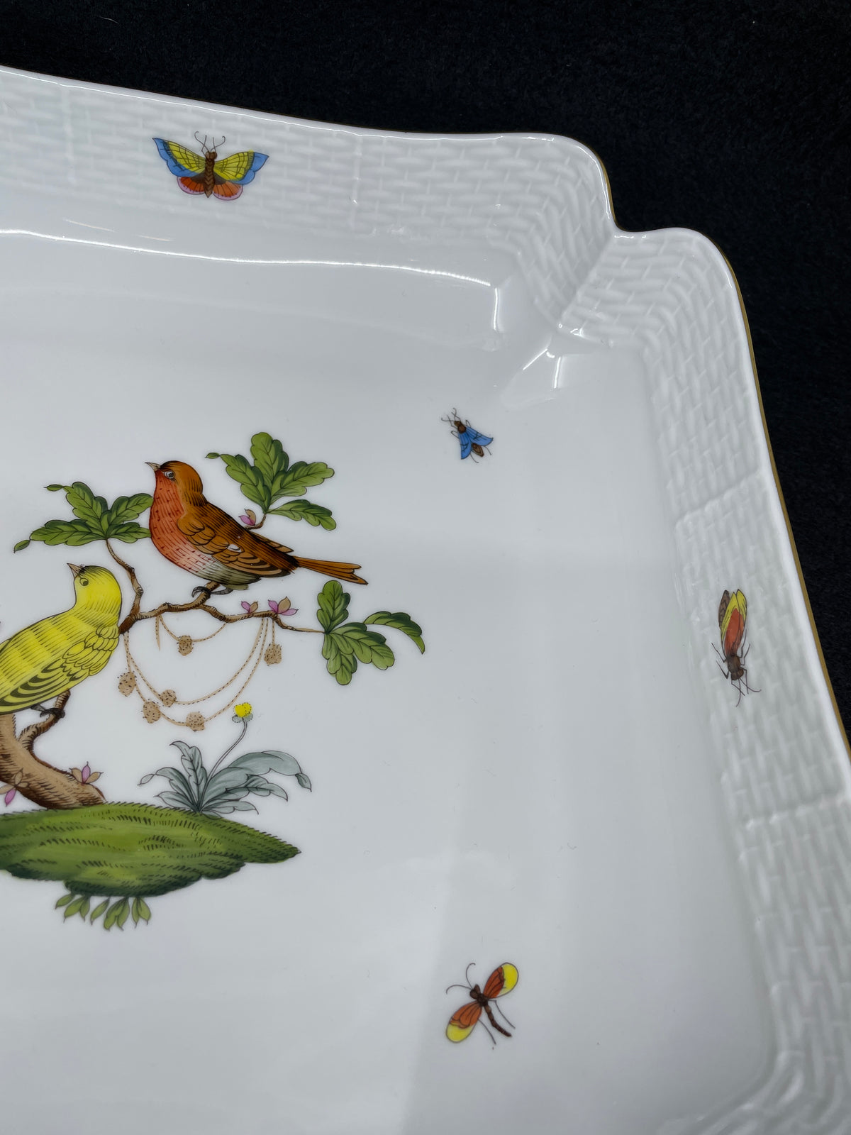 Herend Rothschild Square Salad Bowl, large (0GU006)