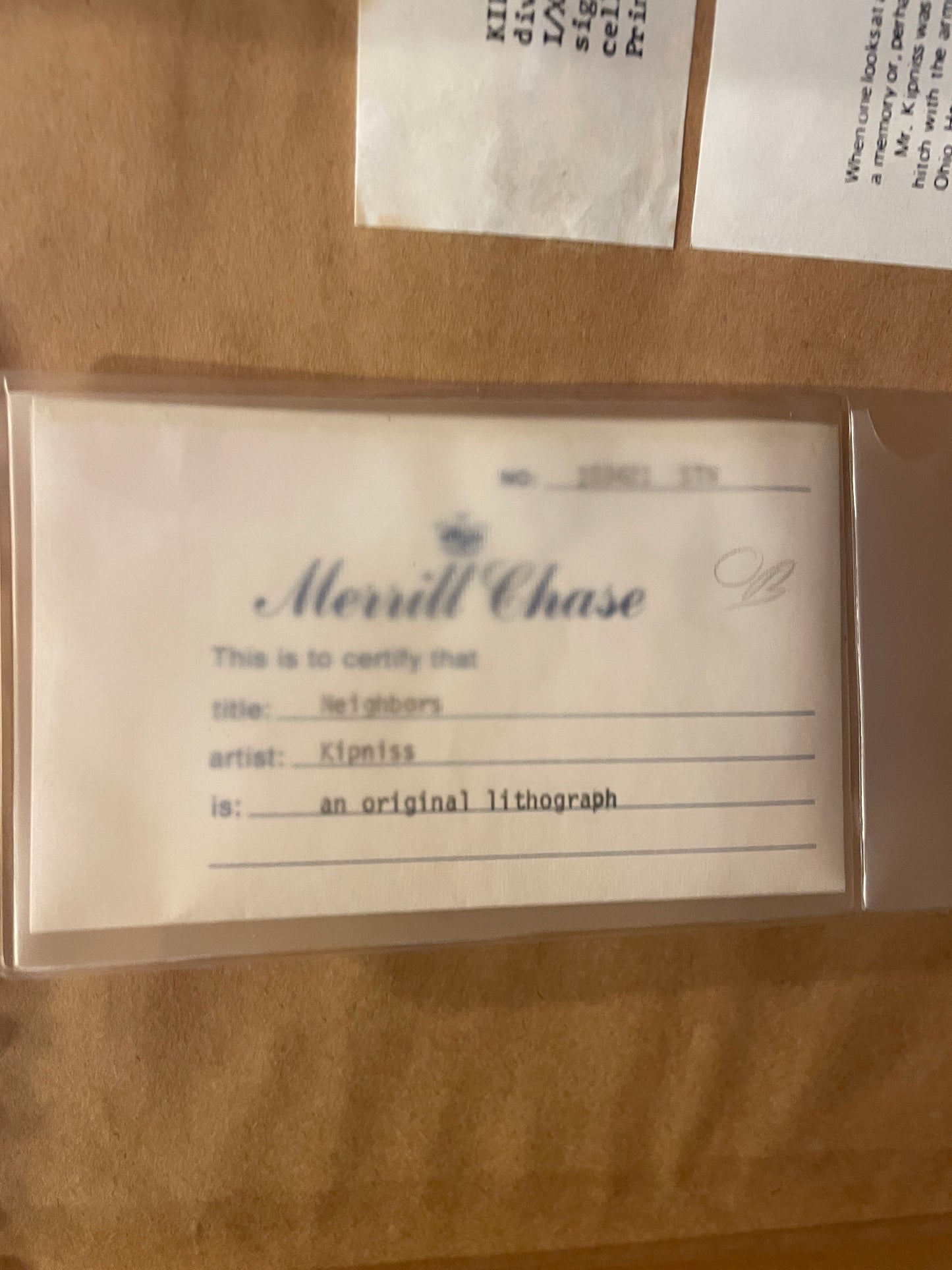 Robert Kipniss Neighbors, Artist Proof (01D00P)