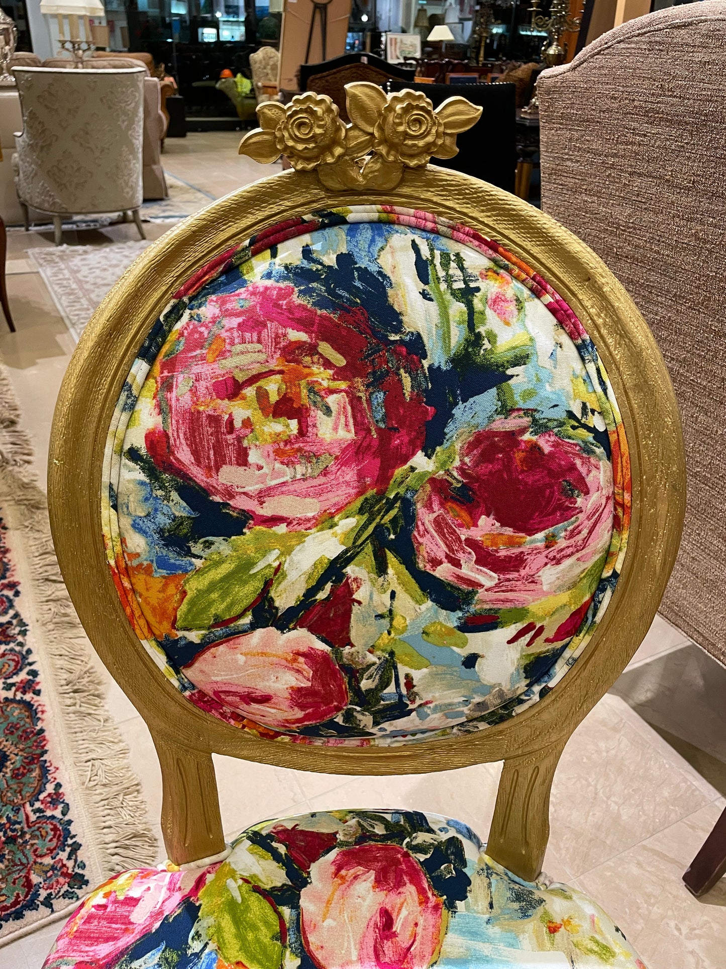 French Floral Side Chair, Custom