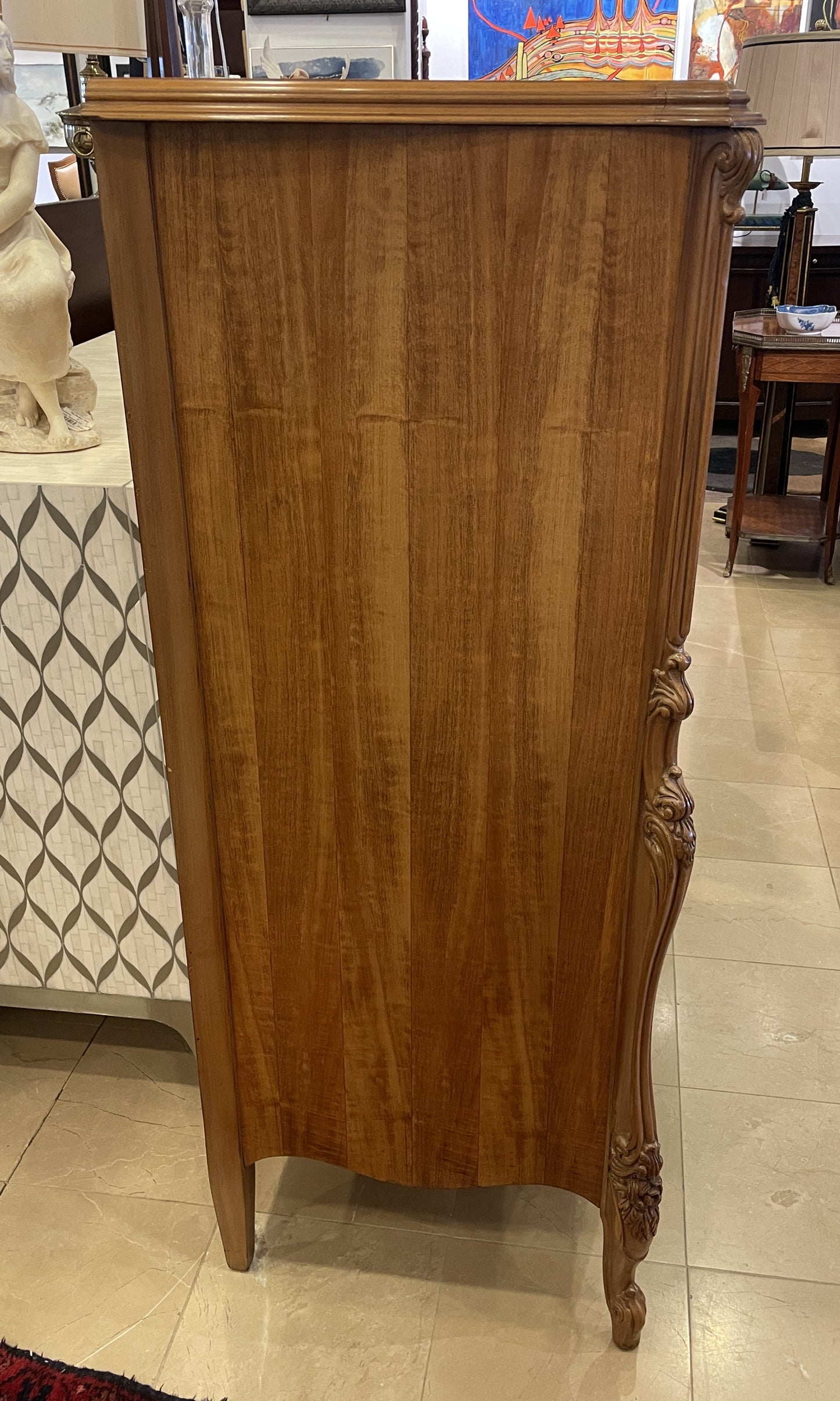 Antique French Provincial Highboy Dresser (0LO003)