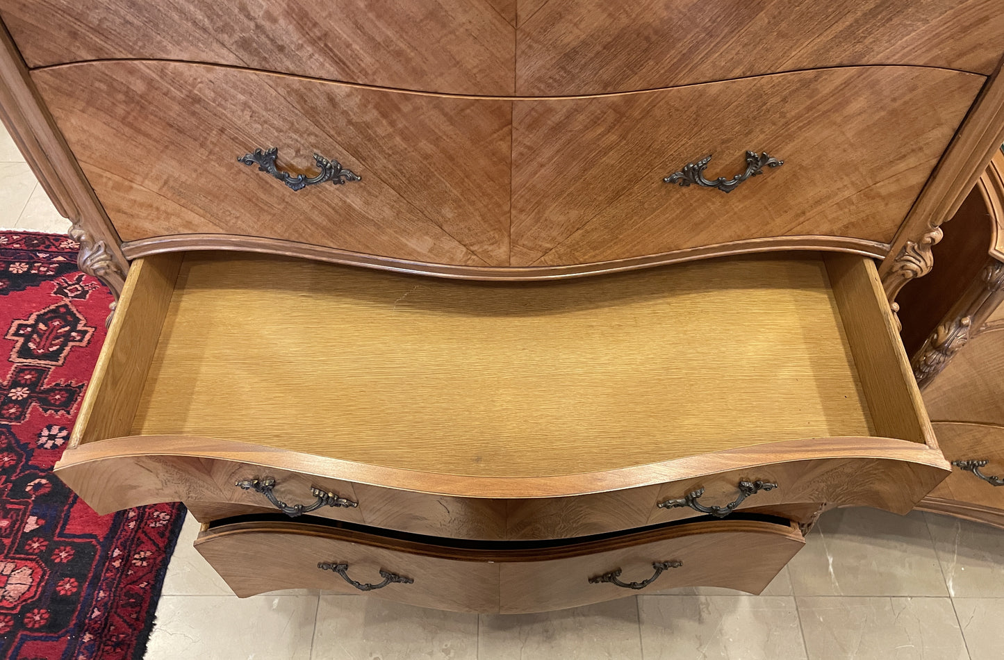 Antique French Provincial Highboy Dresser (0LO003)