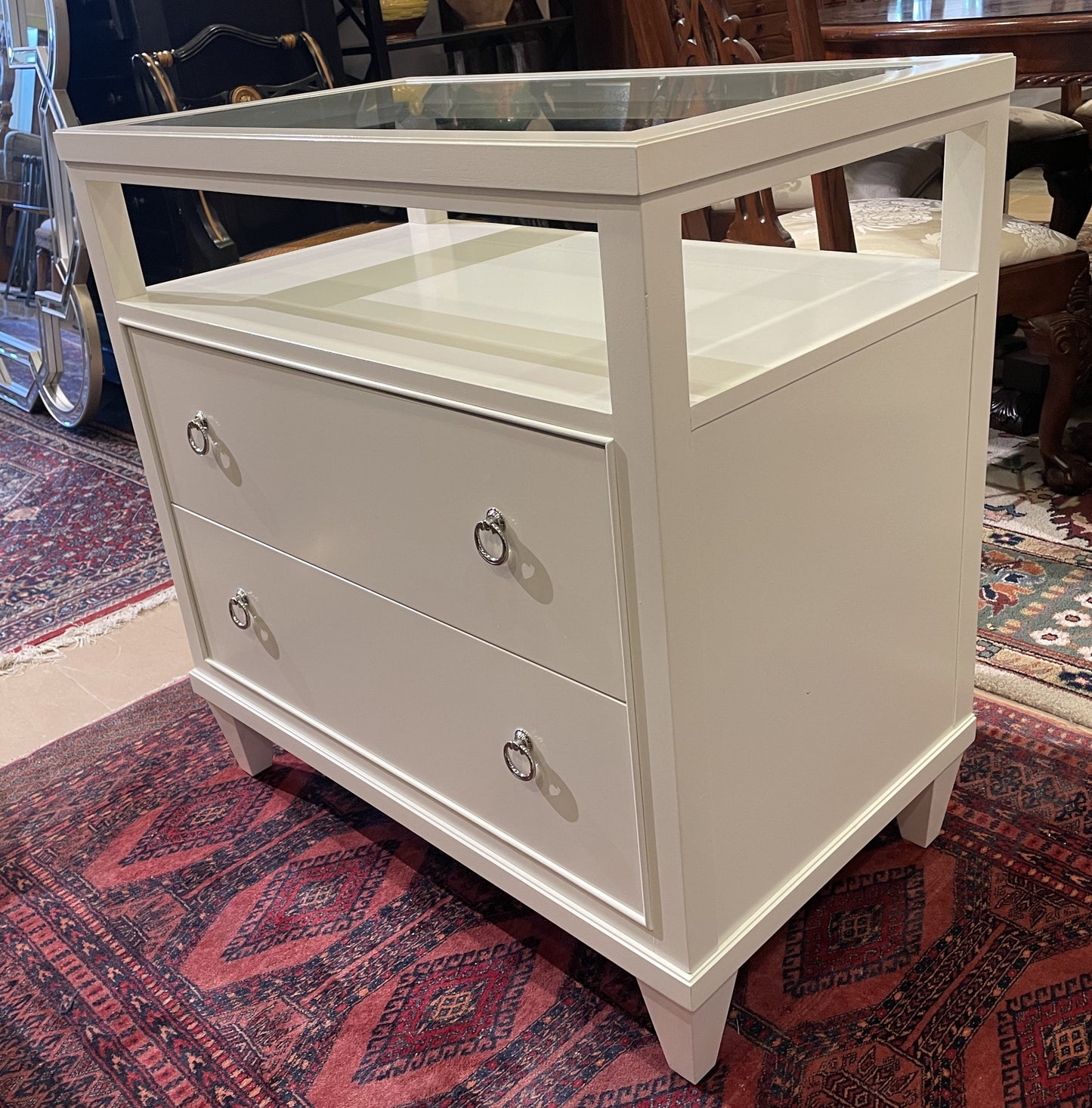 Ethan Allen Heston Nightstand in White (Two available) (0I6003)