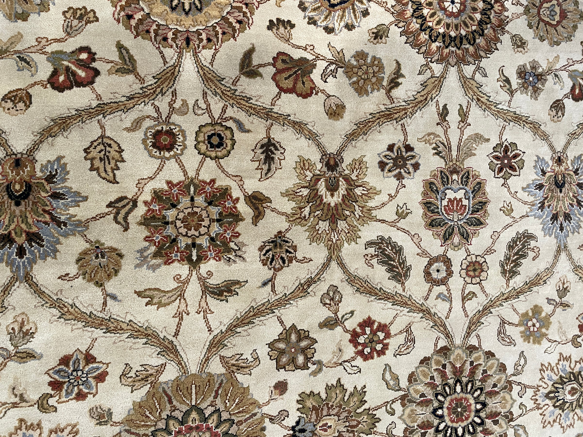 Hand Knotted Brown and Neutral Rug (10'x14') (0EQ002)