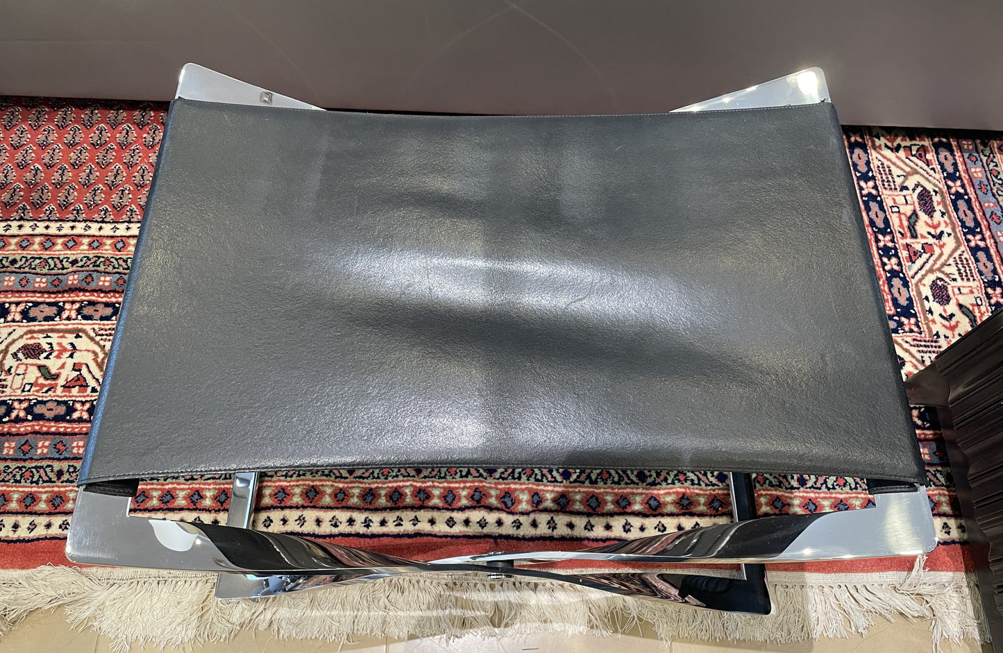 Chrome X-Base with Leather Sling seat attributed to Poul Kjærholm for Fritz Hansen, a pair (0LN00O)