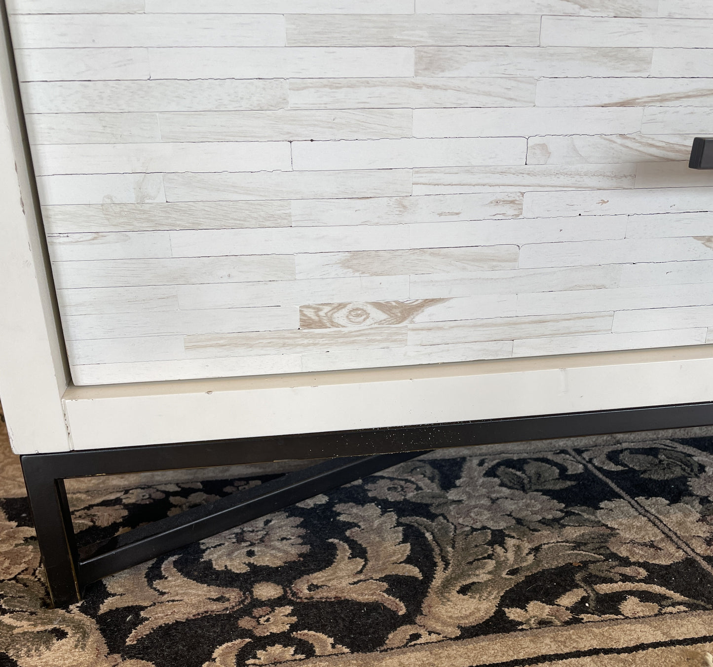 West Elm Faux Bone Front Three Drawer Nightstand, AS IS (0LG005)