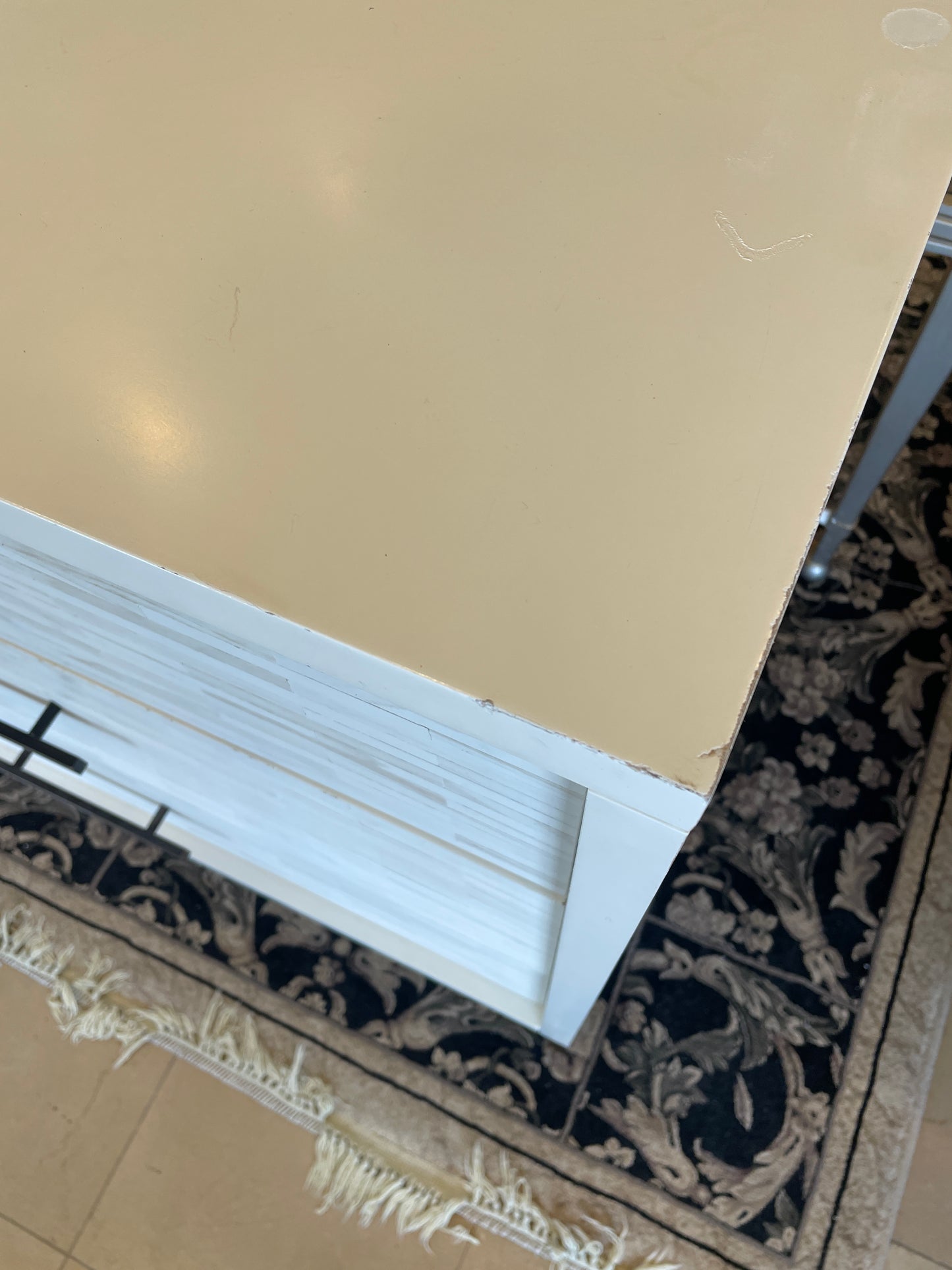 West Elm Faux Bone Front Three Drawer Nightstand, AS IS (0LG005)