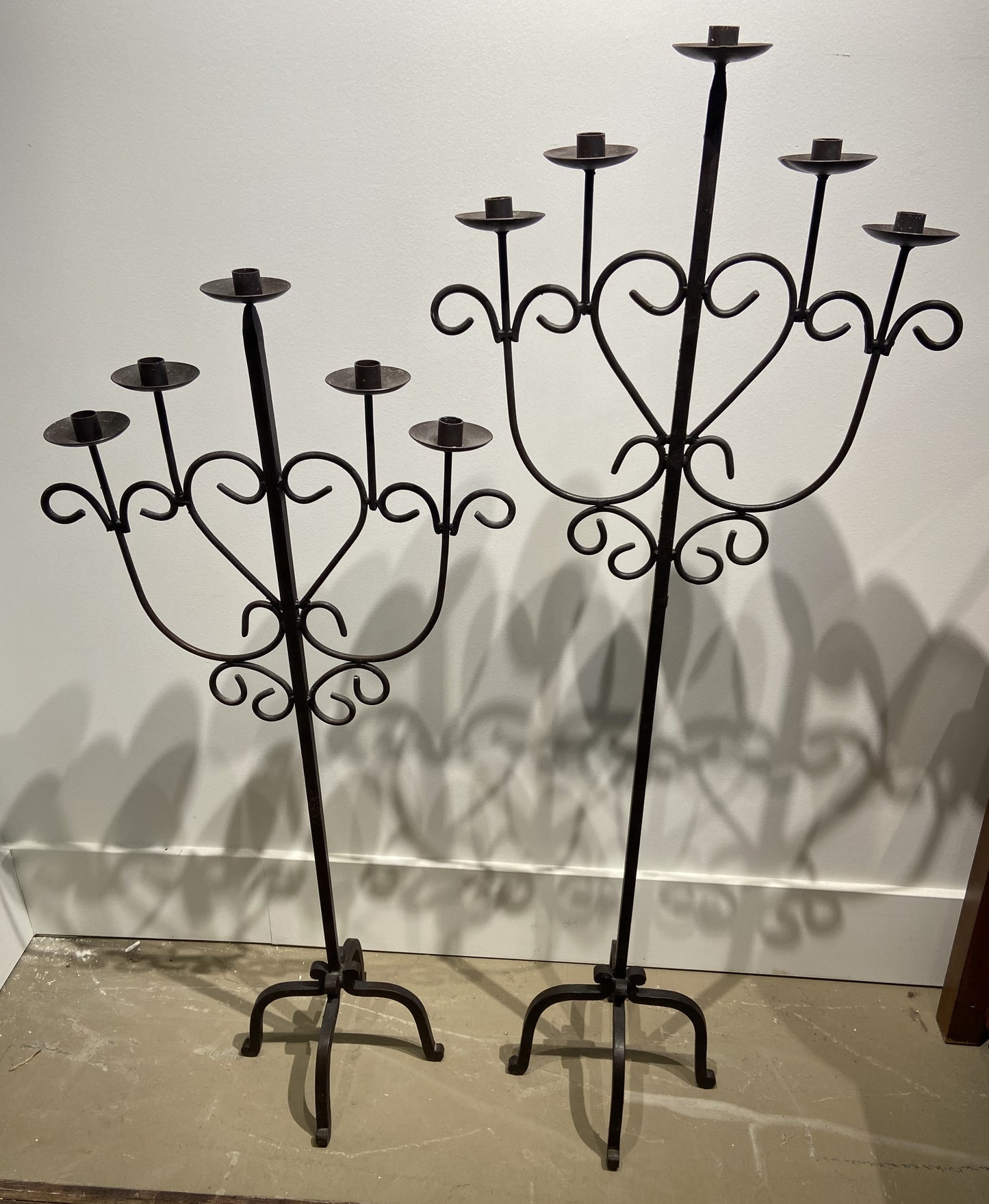 Pair of Wrought Iron Floor Candelabras (KRF1AP)