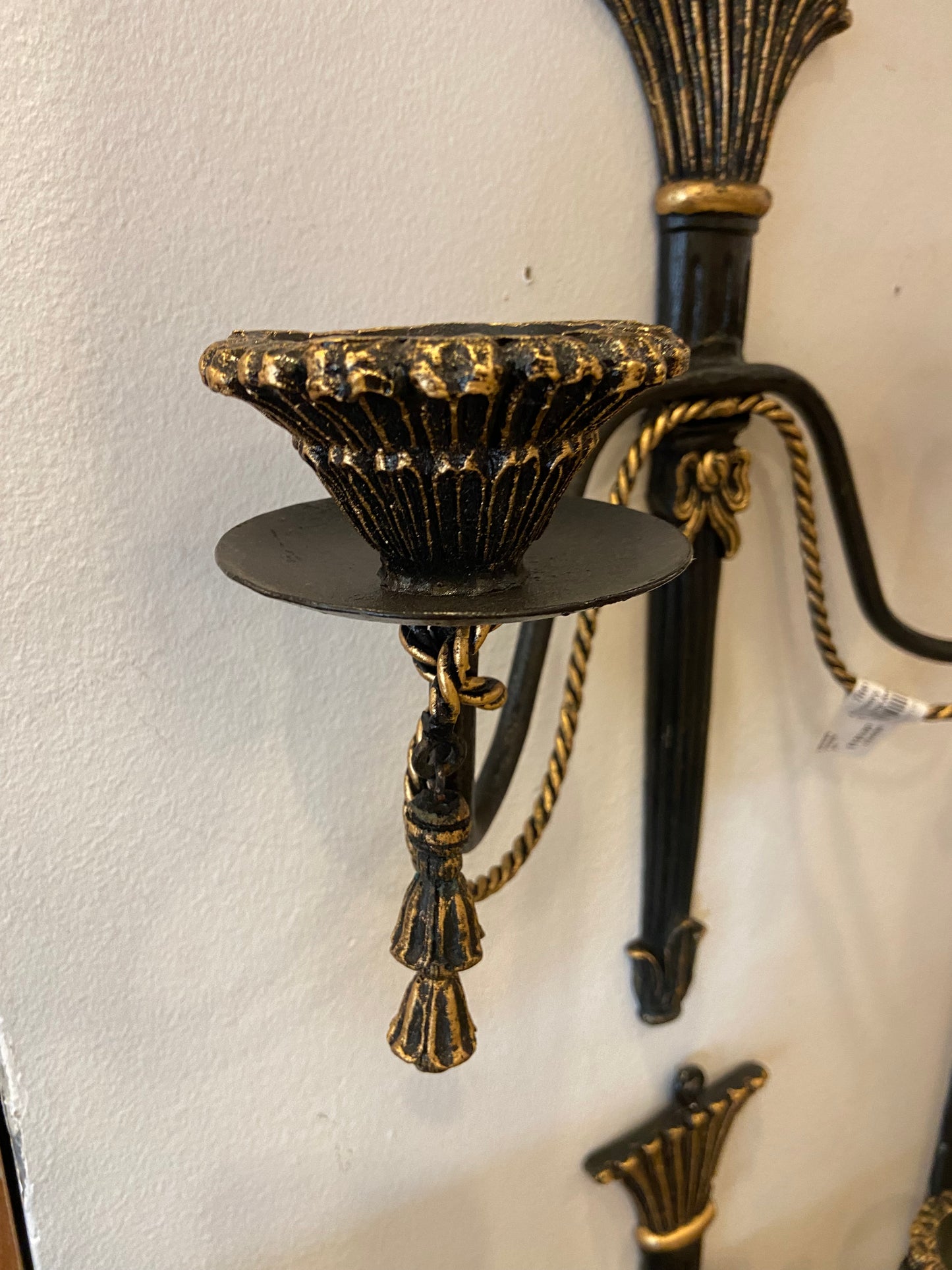 Pair of Black and Gold Sconces (25299)