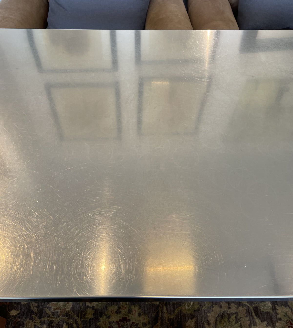 Pottery Barn Stainless Top Table (03N002)