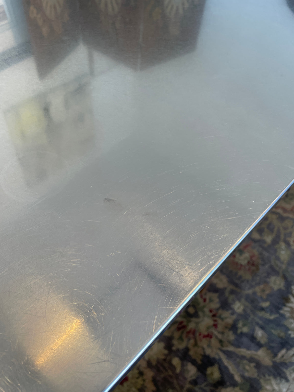 Pottery Barn Stainless Top Table (03N002)