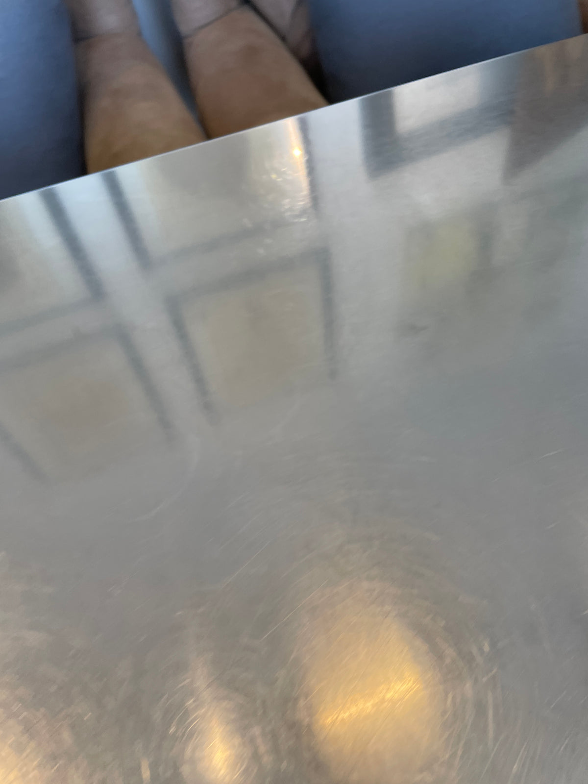 Pottery Barn Stainless Top Table (03N002)