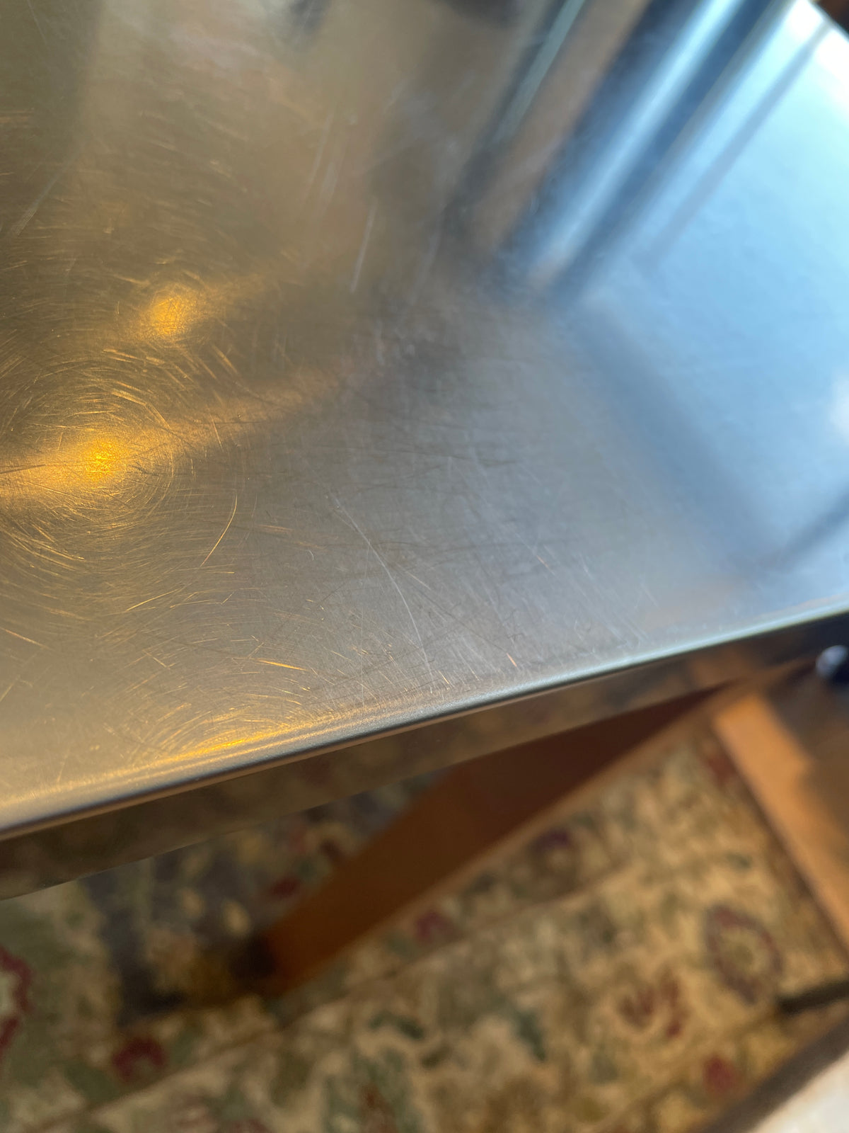 Pottery Barn Stainless Top Table (03N002)