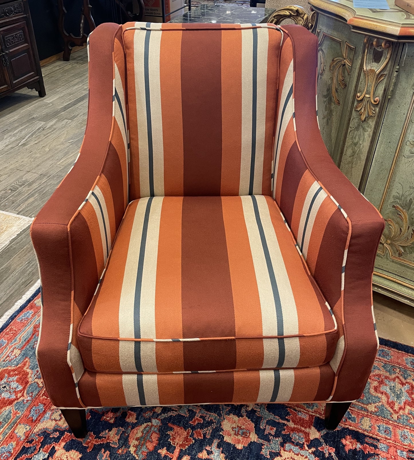 Striped Channel Arm Lounge Chair (Two available 0LP006 and 0LP007)