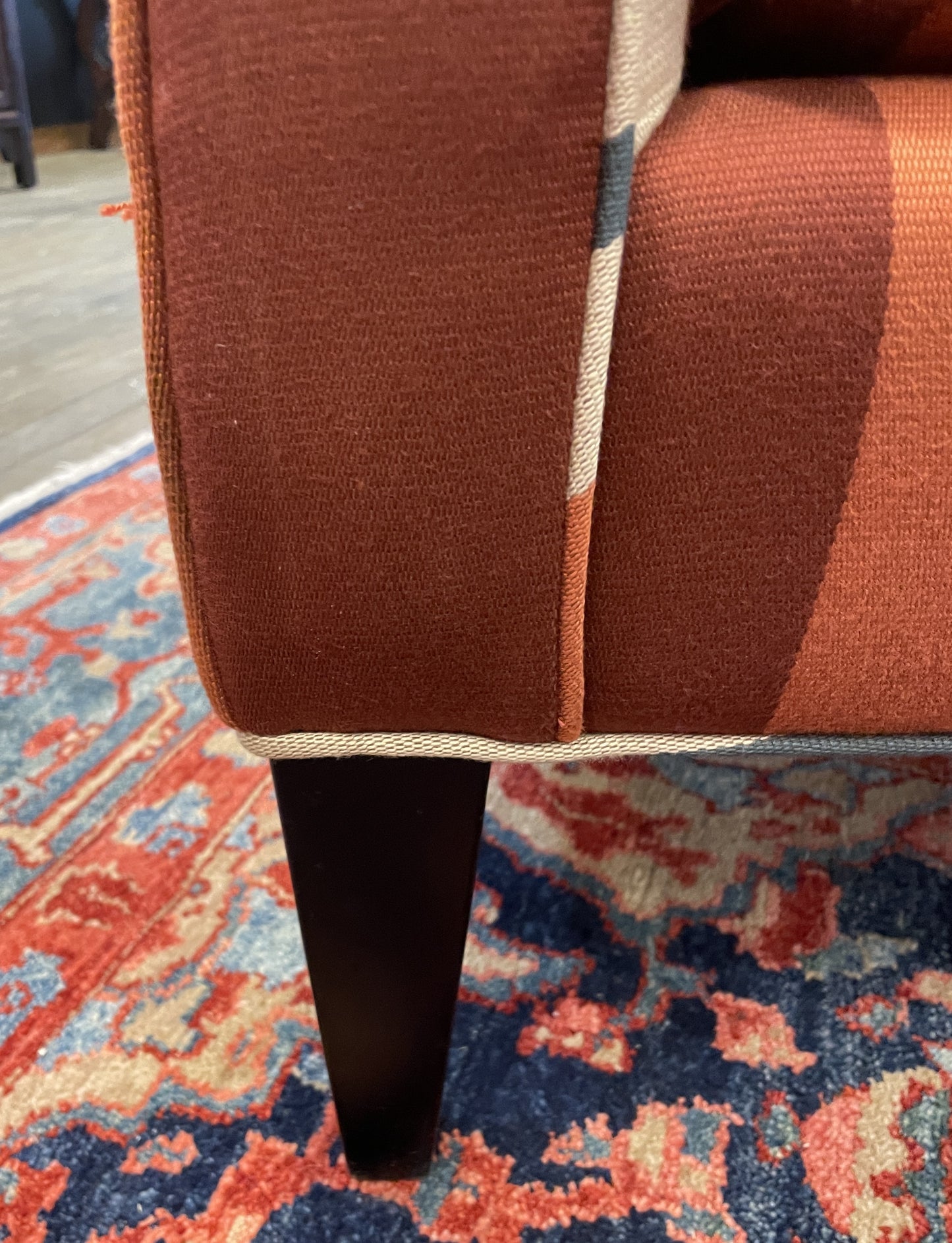 Striped Channel Arm Lounge Chair (Two available 0LP006 and 0LP007)
