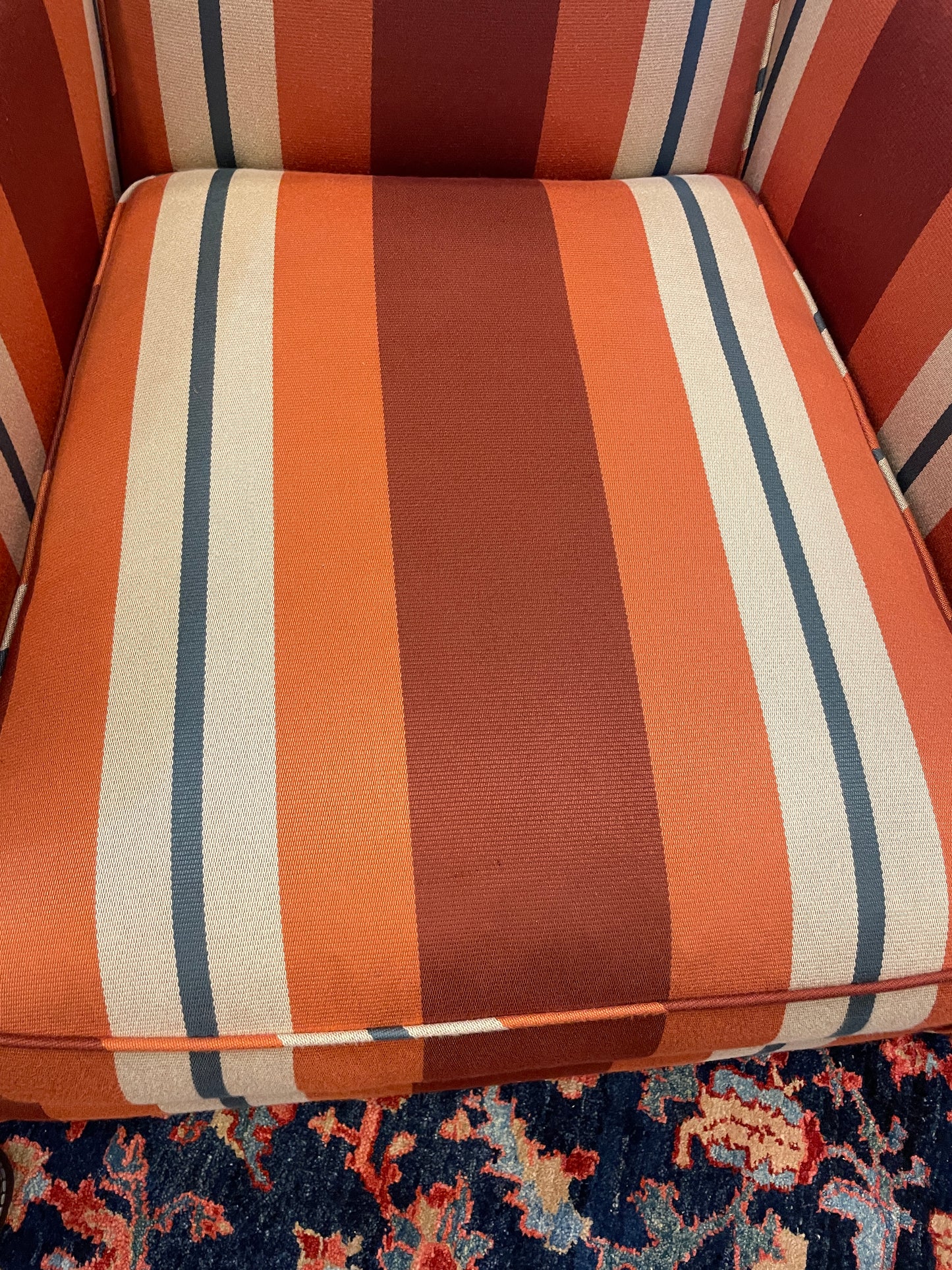 Striped Channel Arm Lounge Chair (Two available 0LP006 and 0LP007)