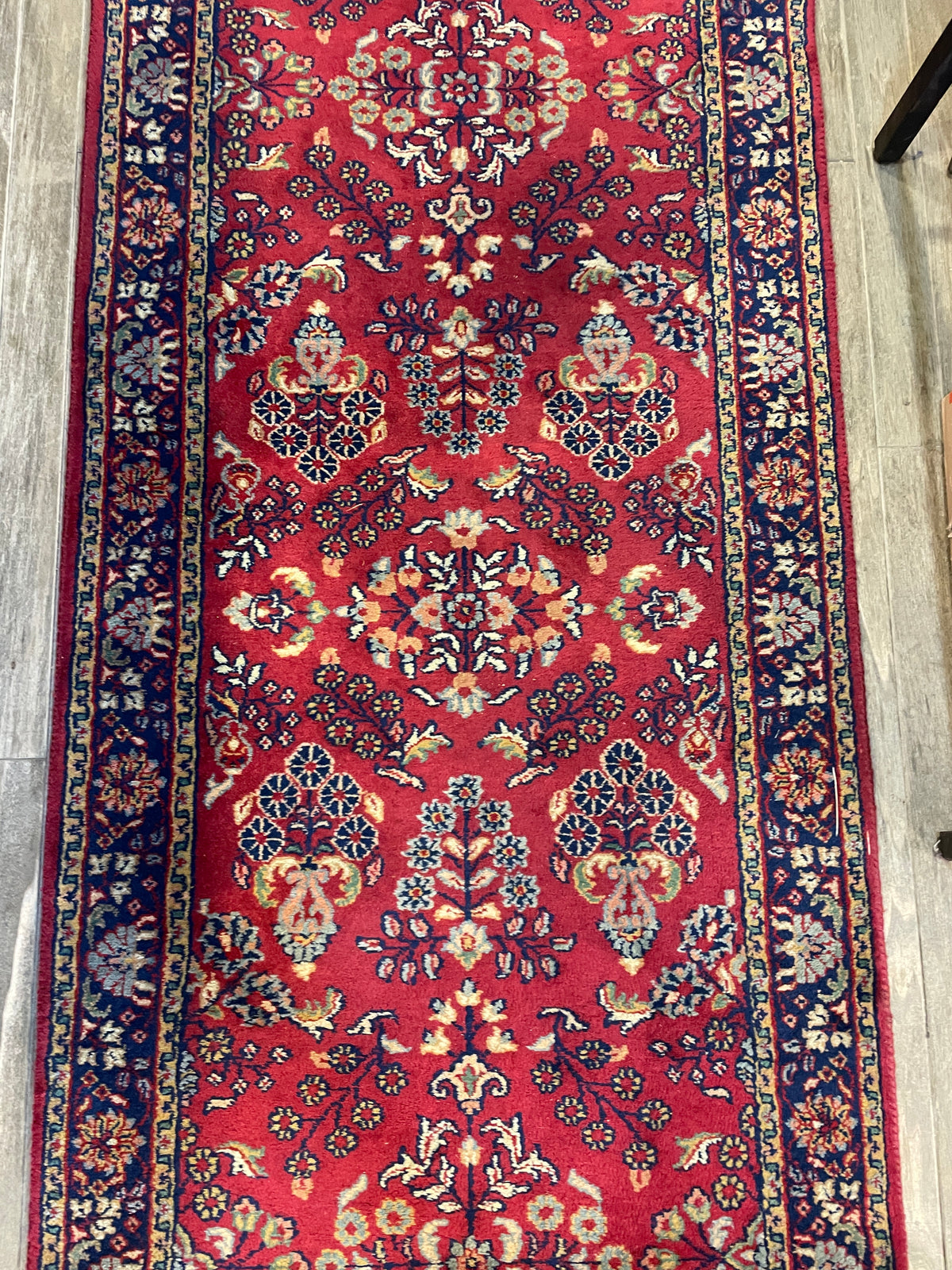 Hand Knotted Sarouk Runner (Approx. 12x2'7) (0PO003)