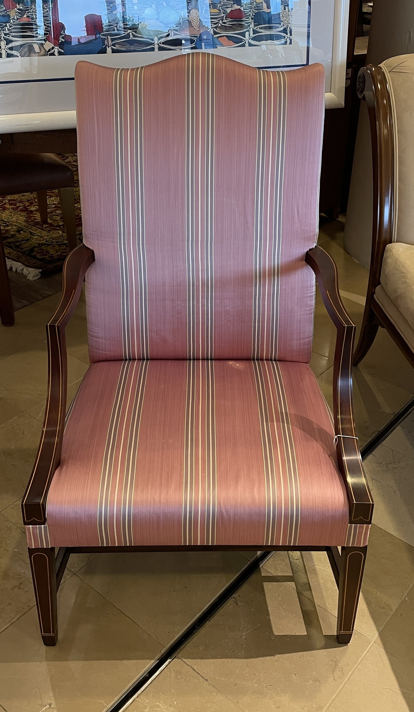 Kindel Striped Lolling Chair AS IS (0DW00F)