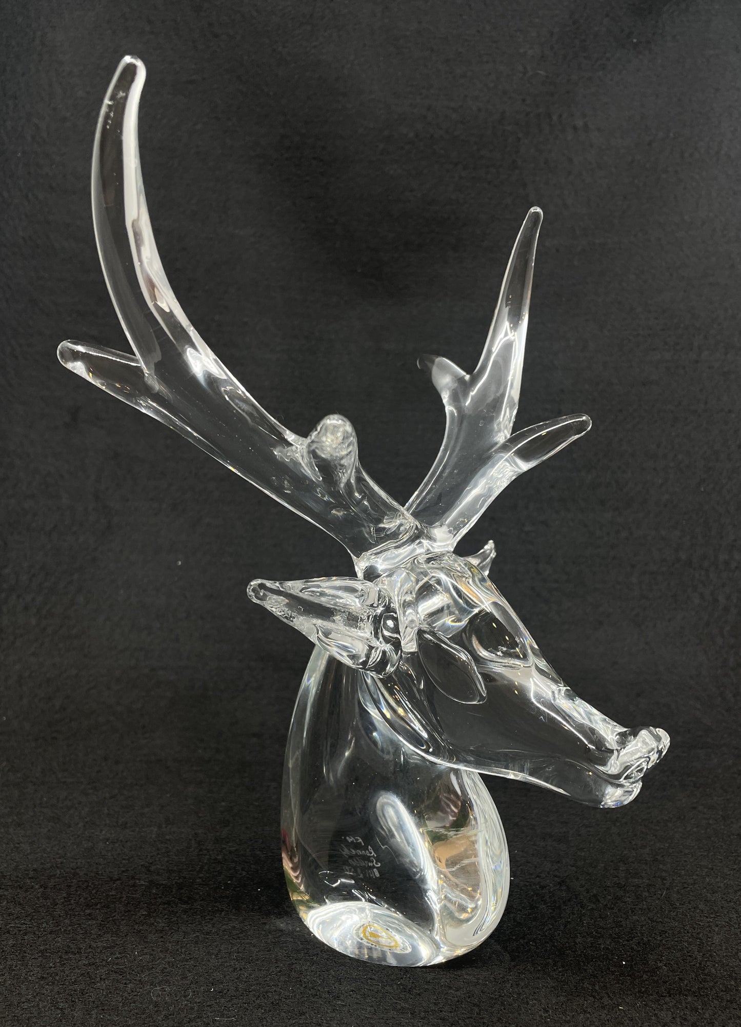 Vintage Ronneby FM Konstglas Deer Head with Antlers (0LN00C)